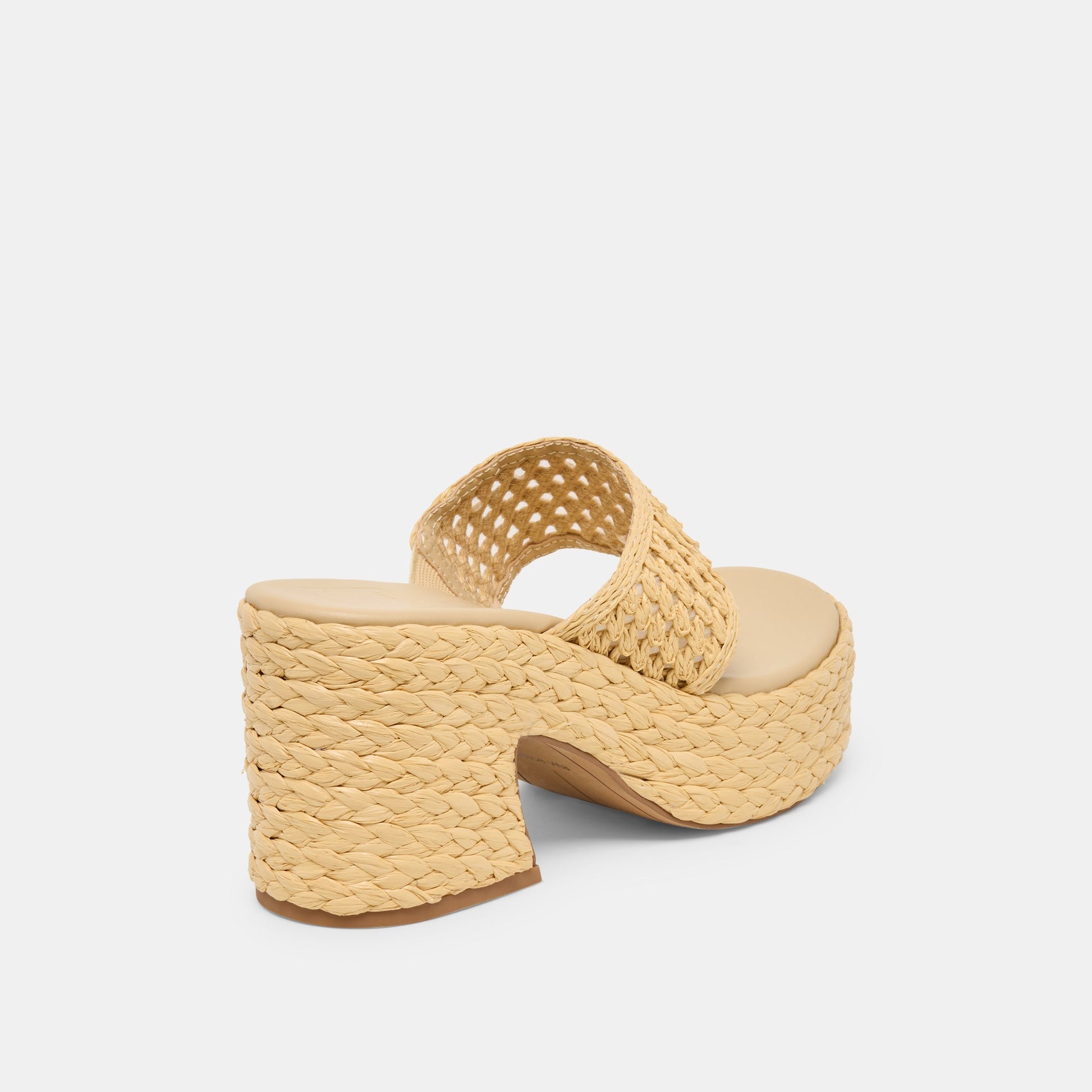 RIPPLE Lt Natural Raffia Platform Thong Block Heel Dolce Vita Outlet