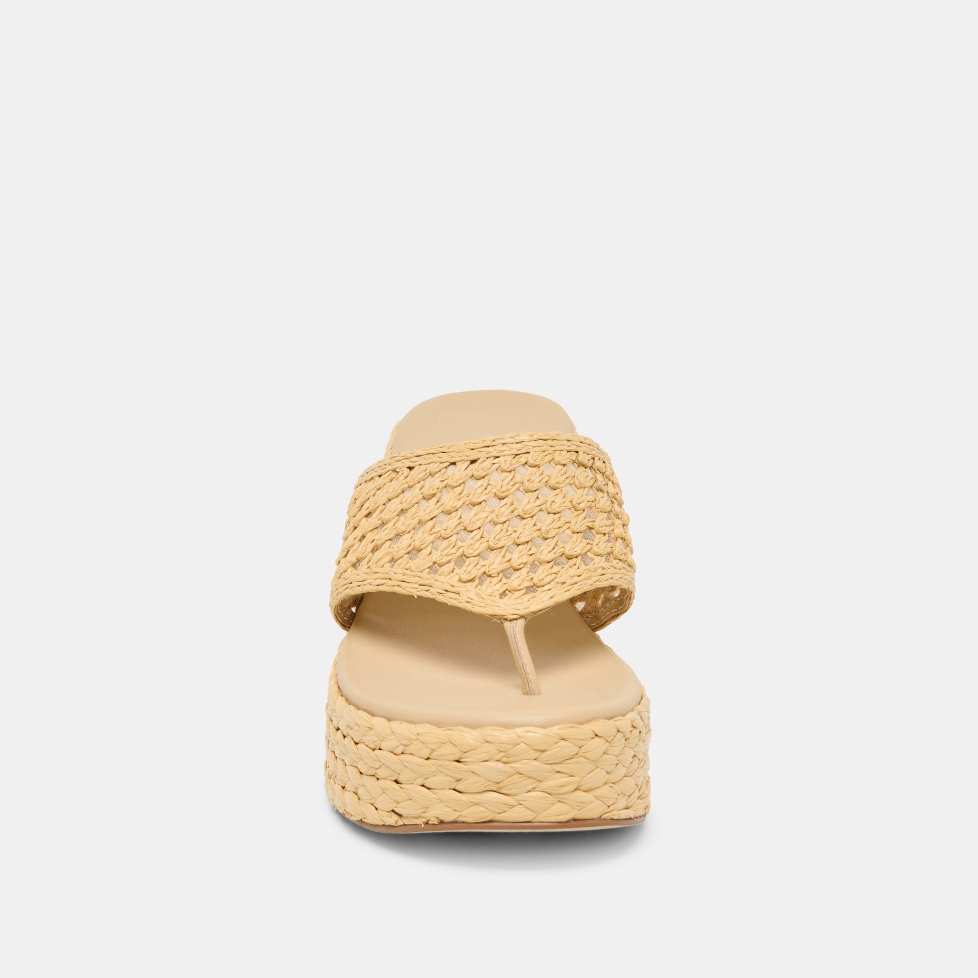RIPPLE Lt Natural Raffia Platform Thong Block Heel Dolce Vita Outlet