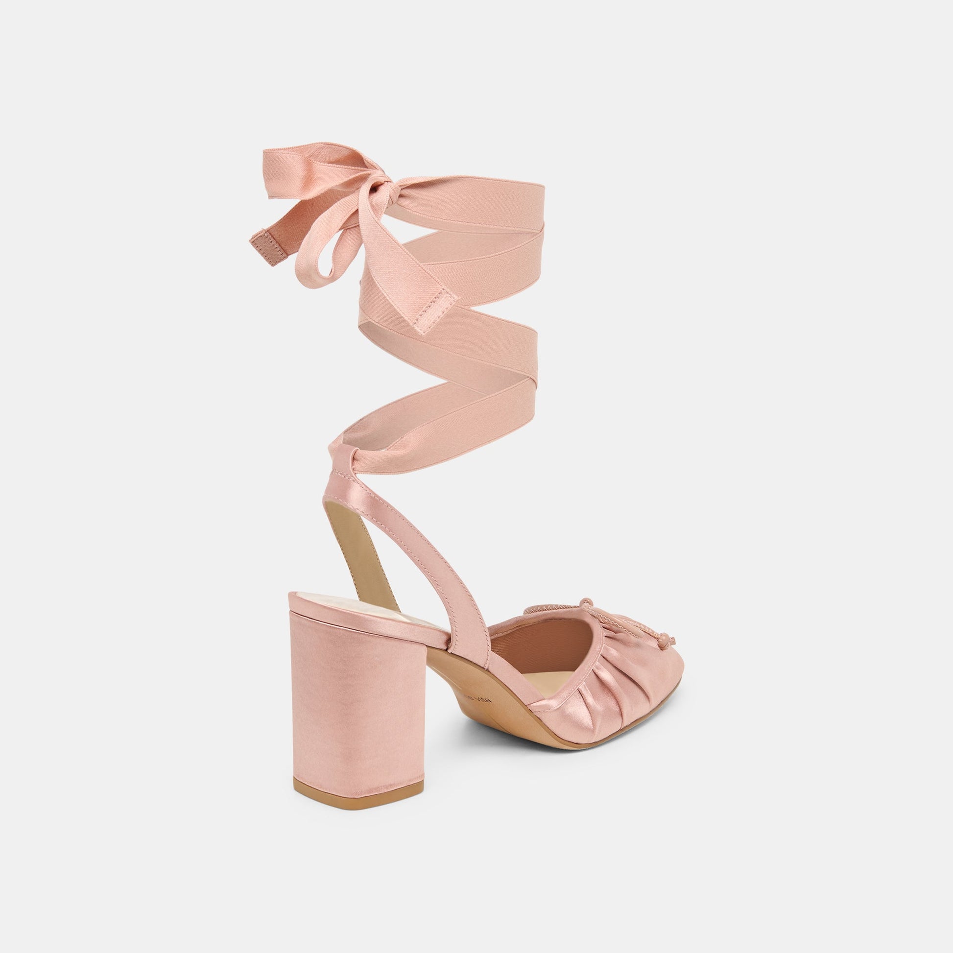 Tisha Lt Blush Satin Heels Dolce Vita New