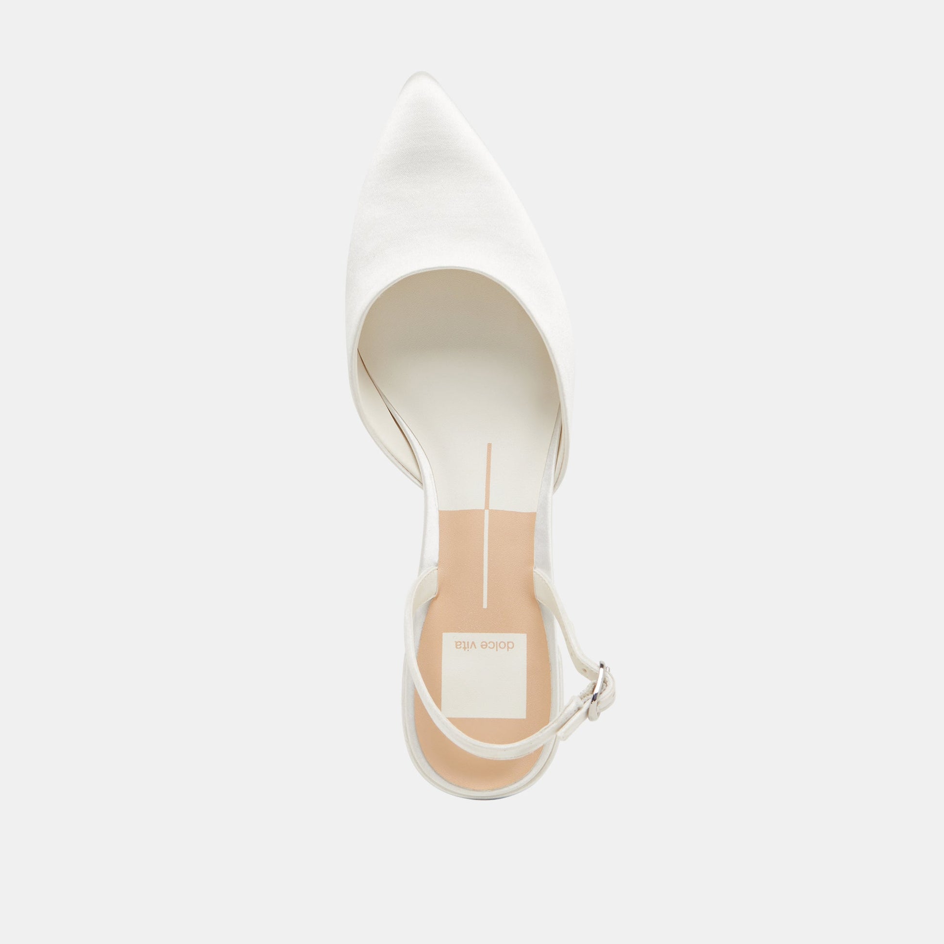 Carel Wide True White Satin Heels Dolce Vita us