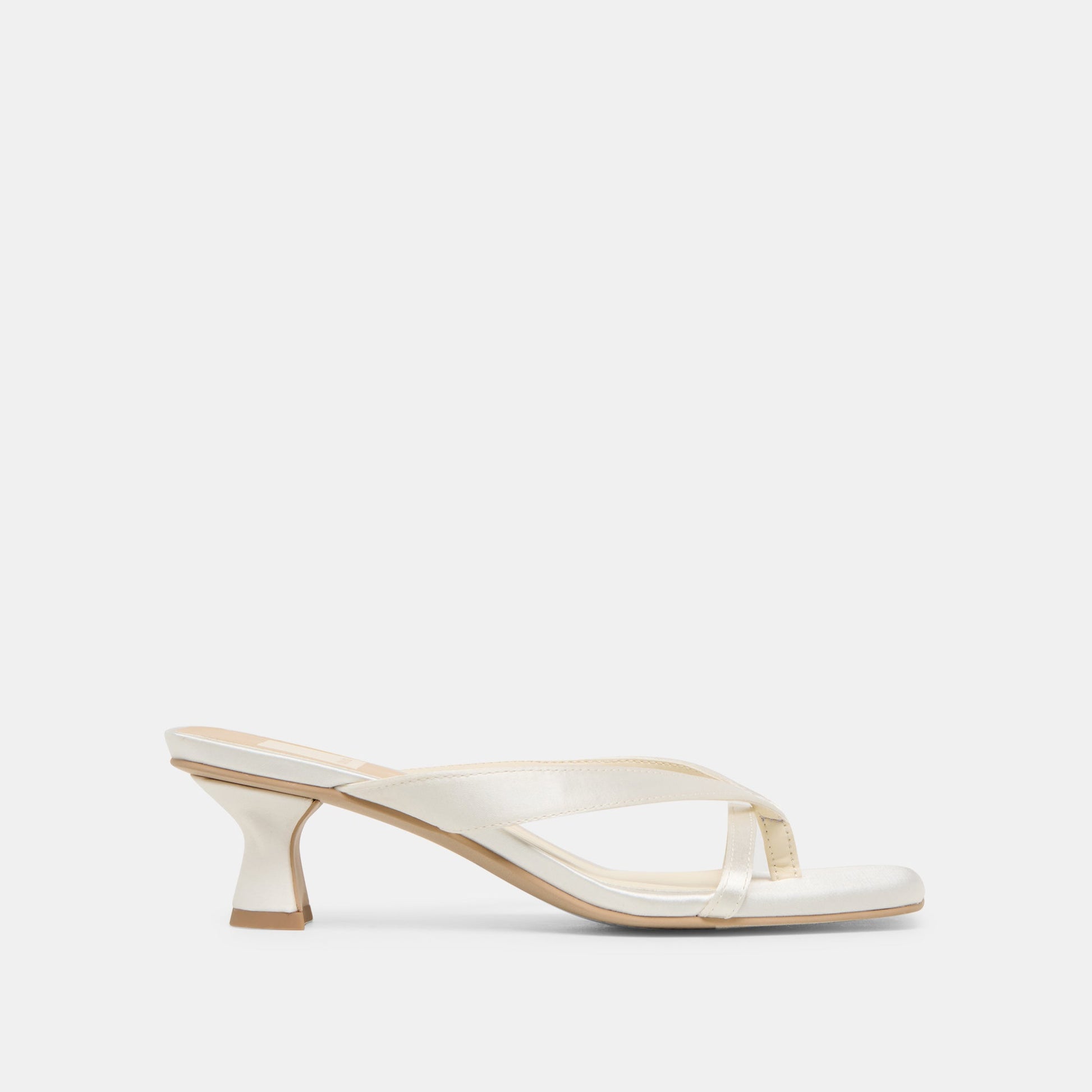 Brevel Wide True White Satin Heels Dolce Vita Sale
