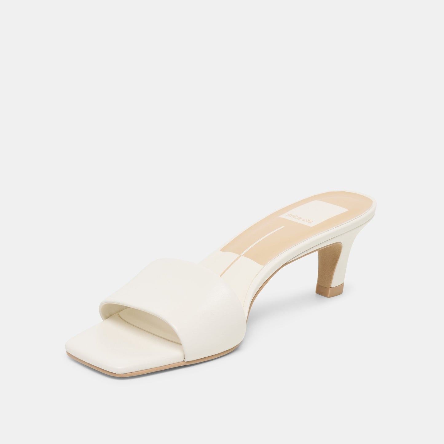 Rexa Wide True White Leather Heels Dolce Vita On sale