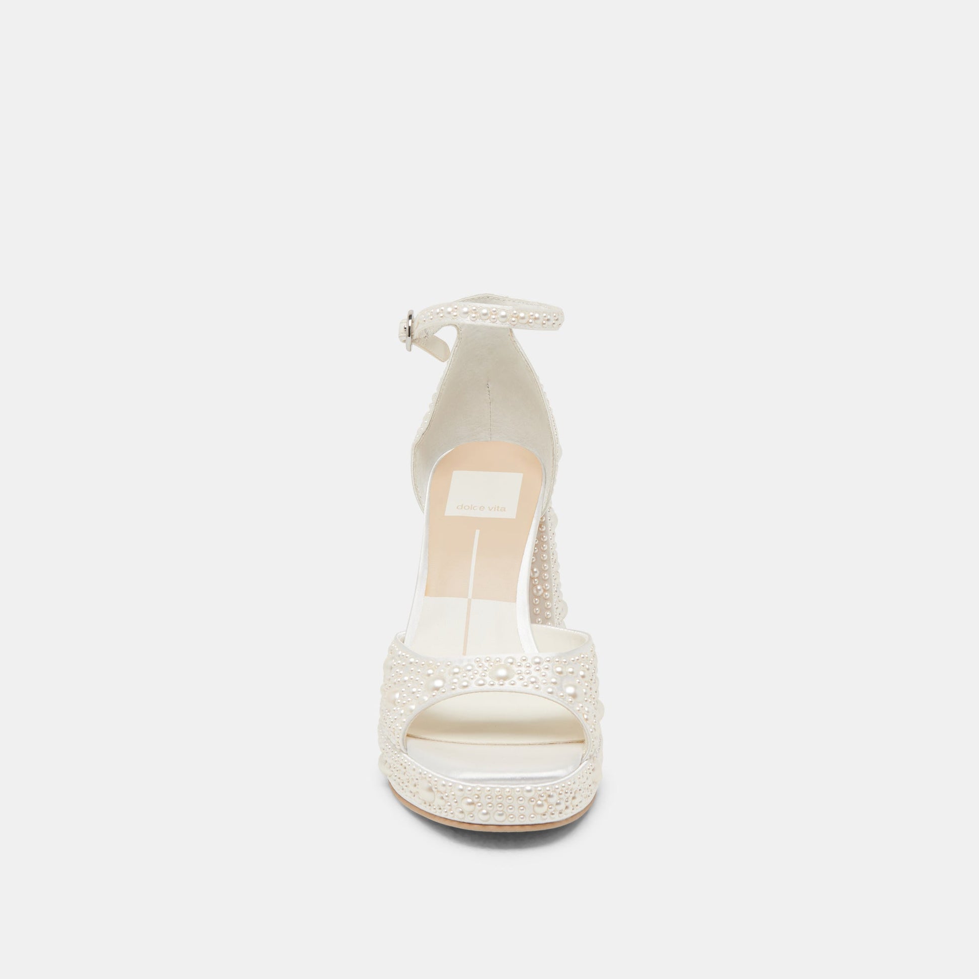 PANDRO PEARL WIDE HEELS TRUE WHITE SATIN
 – Dolce Vita Dolce Vita Outlet