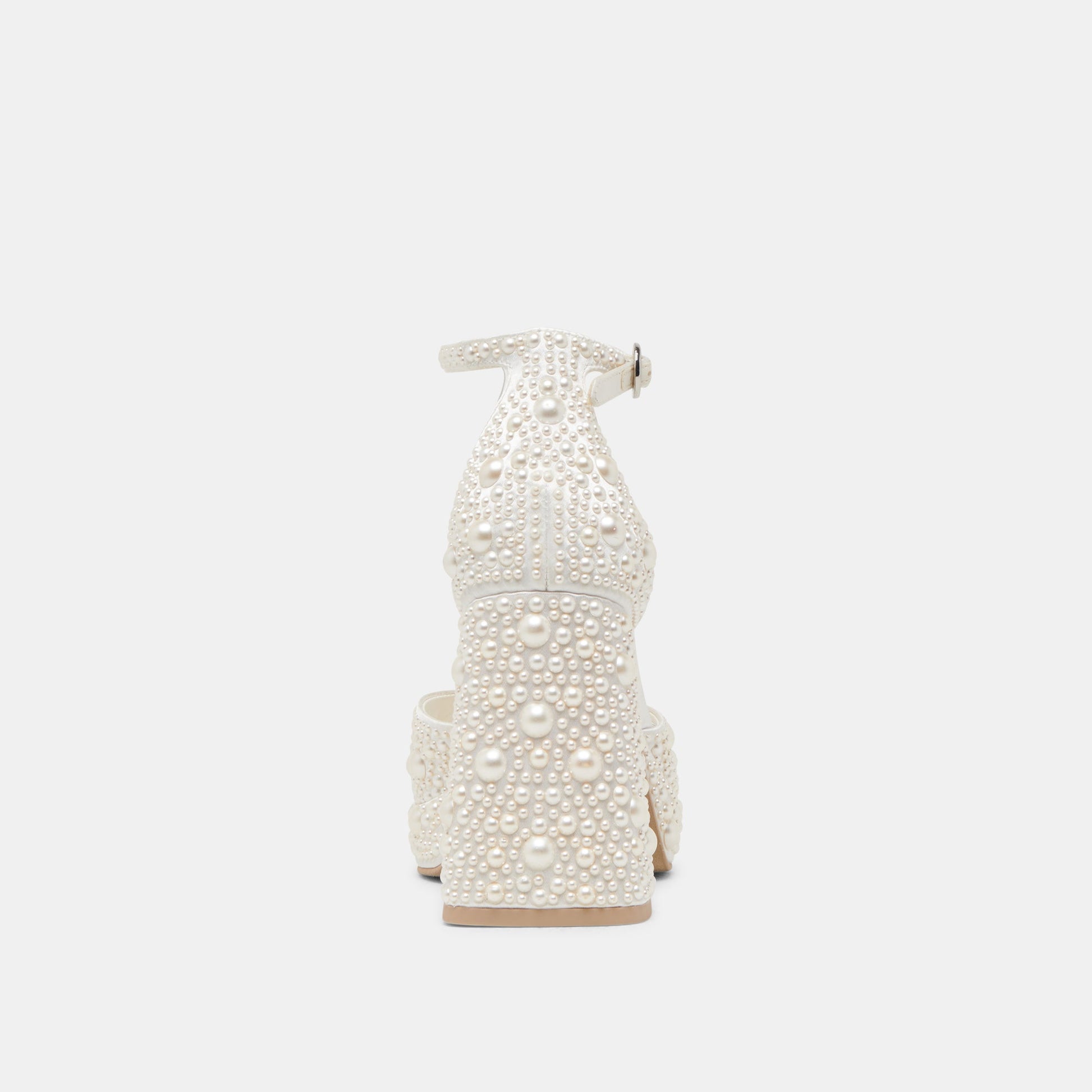 PANDRO PEARL WIDE HEELS TRUE WHITE SATIN
 – Dolce Vita Dolce Vita Outlet