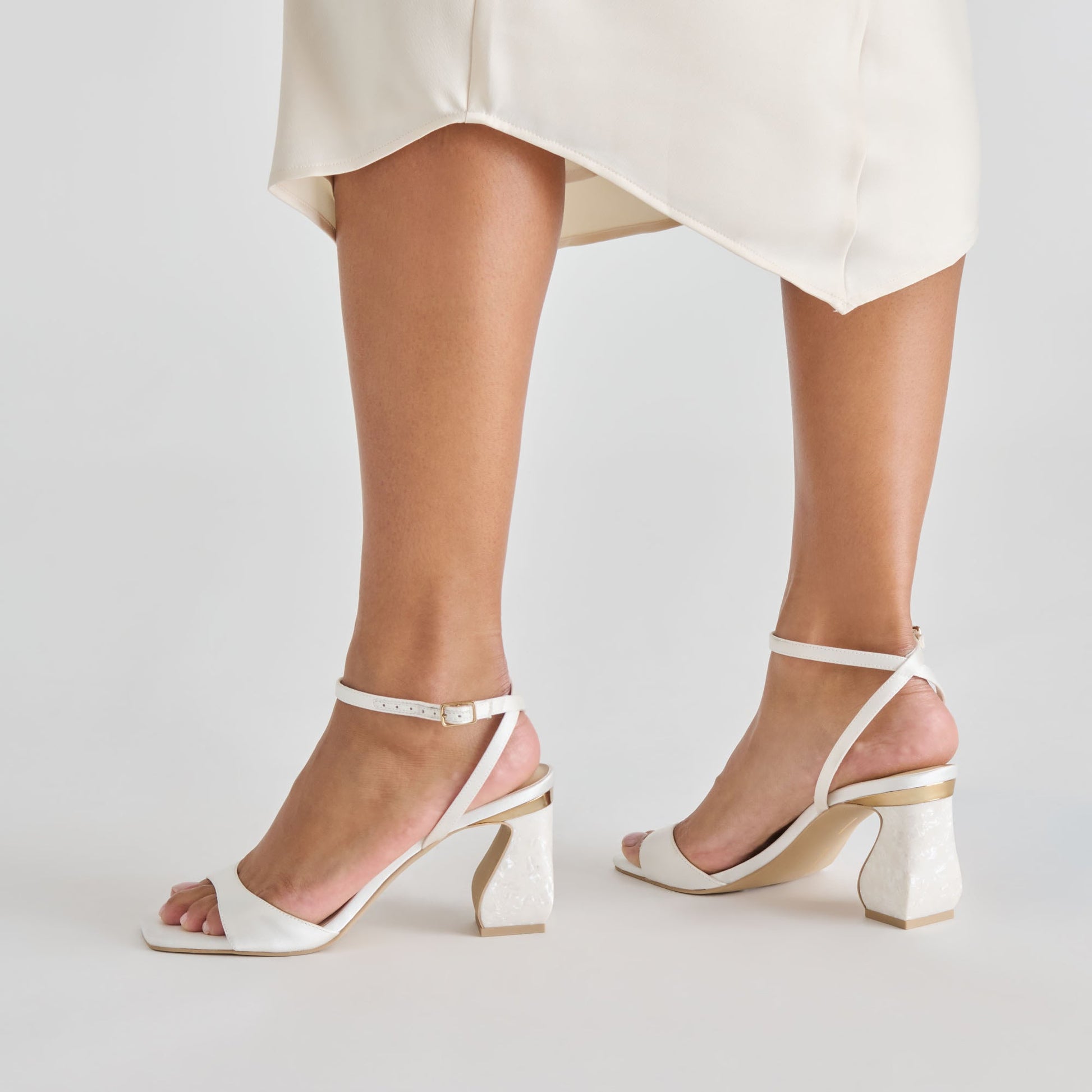 Tilda True White Satin Heels Dolce Vita New