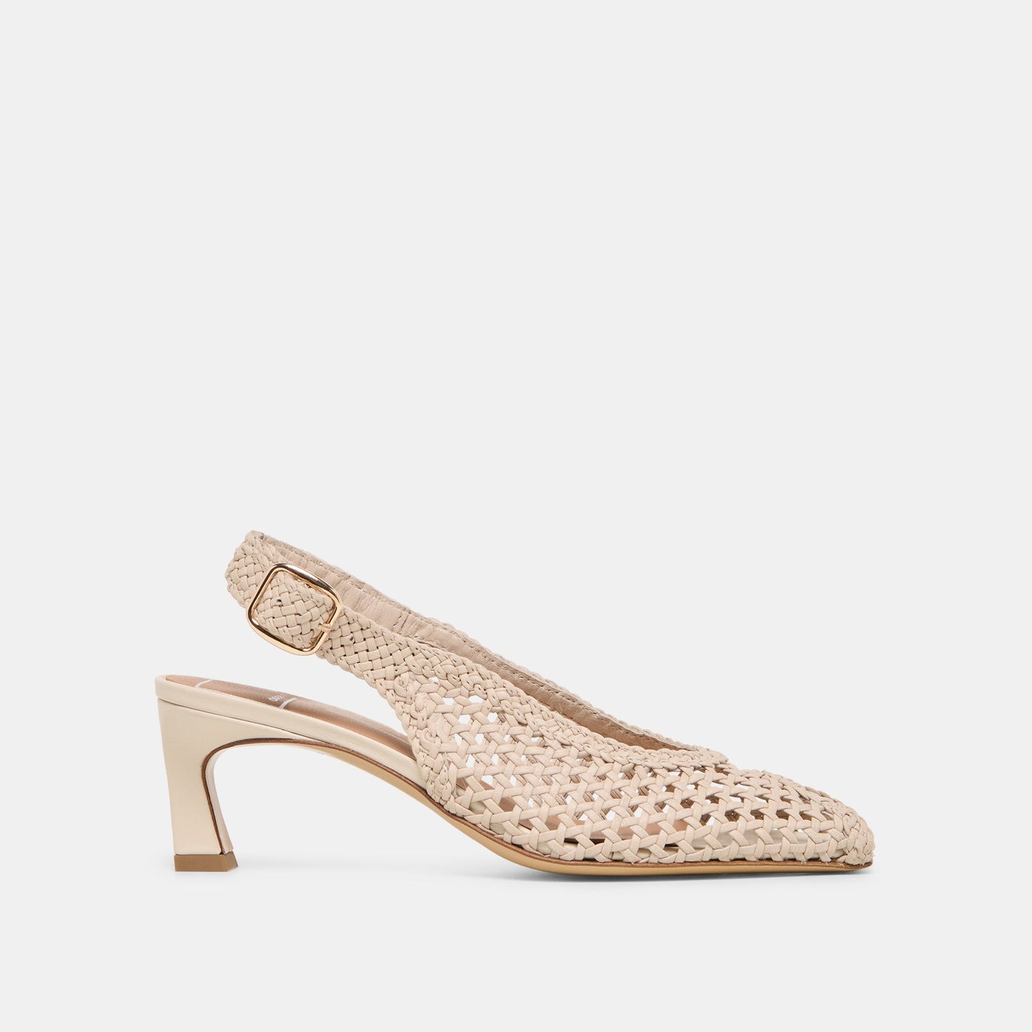REMLA Bone Woven Leather Peep-Toe Kitten Heel Dolce Vita Discount