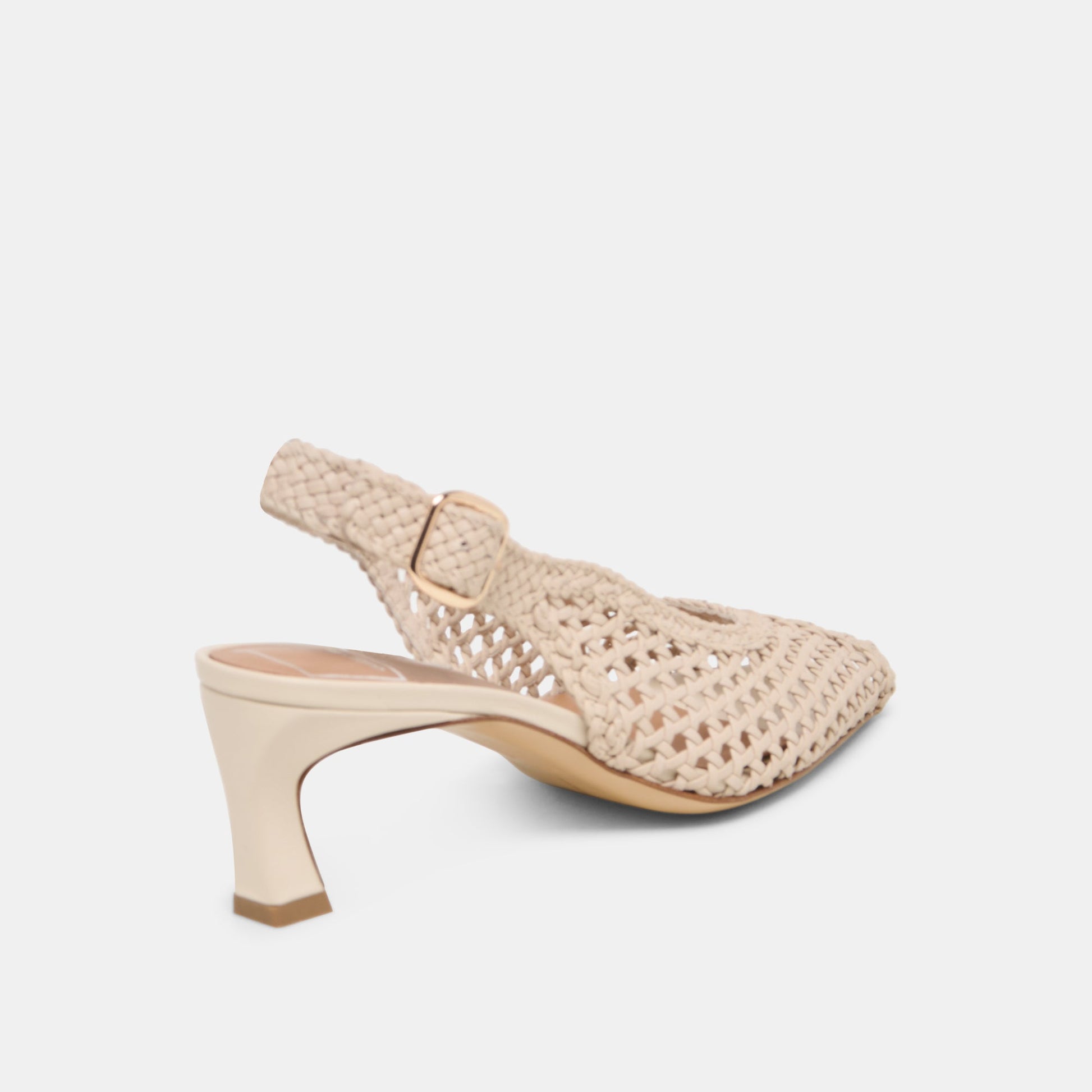 REMLA Bone Woven Leather Peep-Toe Kitten Heel Dolce Vita Discount