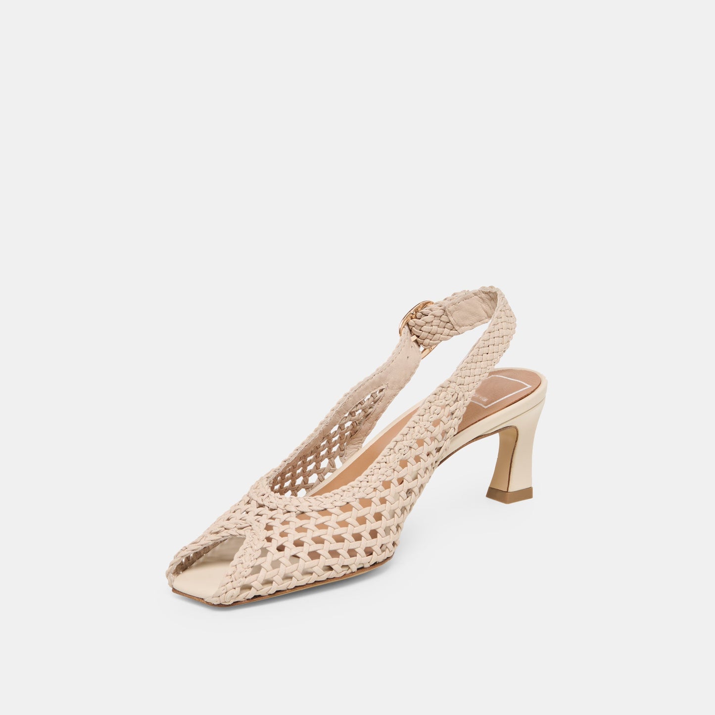 REMLA Bone Woven Leather Peep-Toe Kitten Heel Dolce Vita Discount