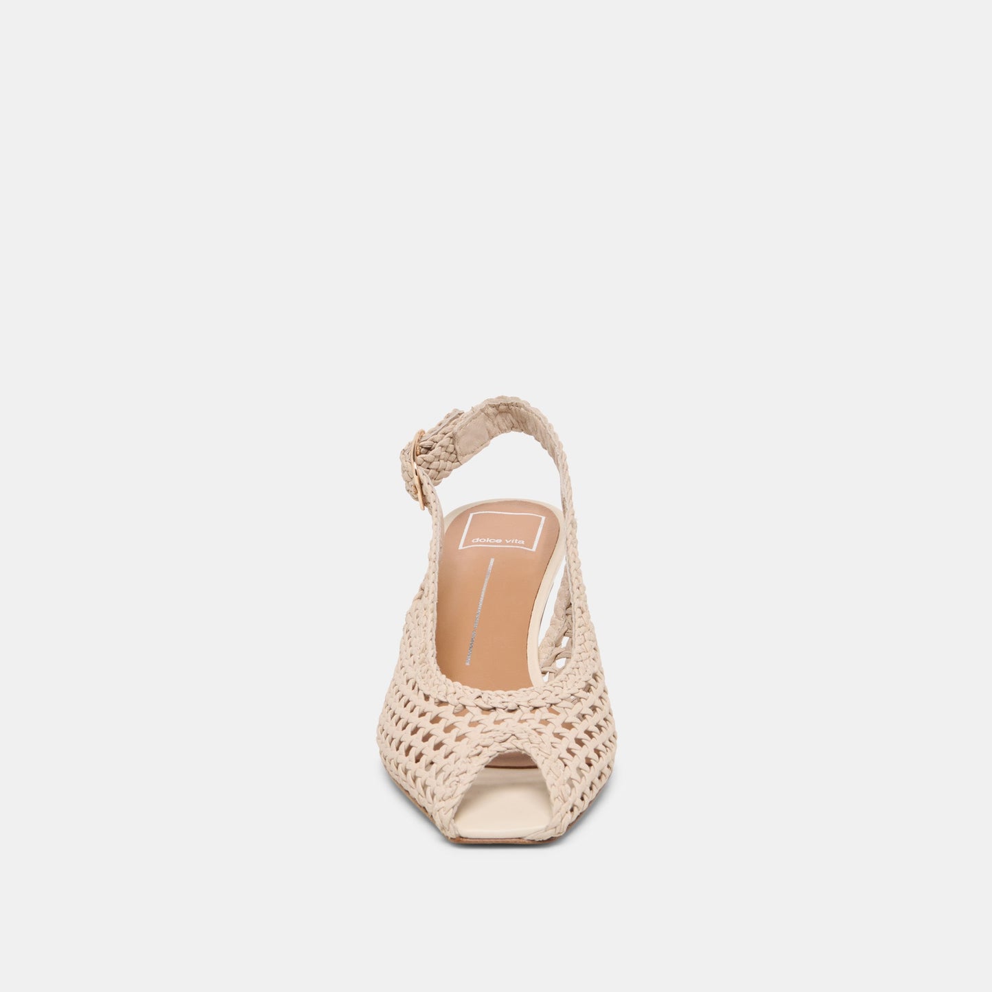 REMLA Bone Woven Leather Peep-Toe Kitten Heel Dolce Vita Discount