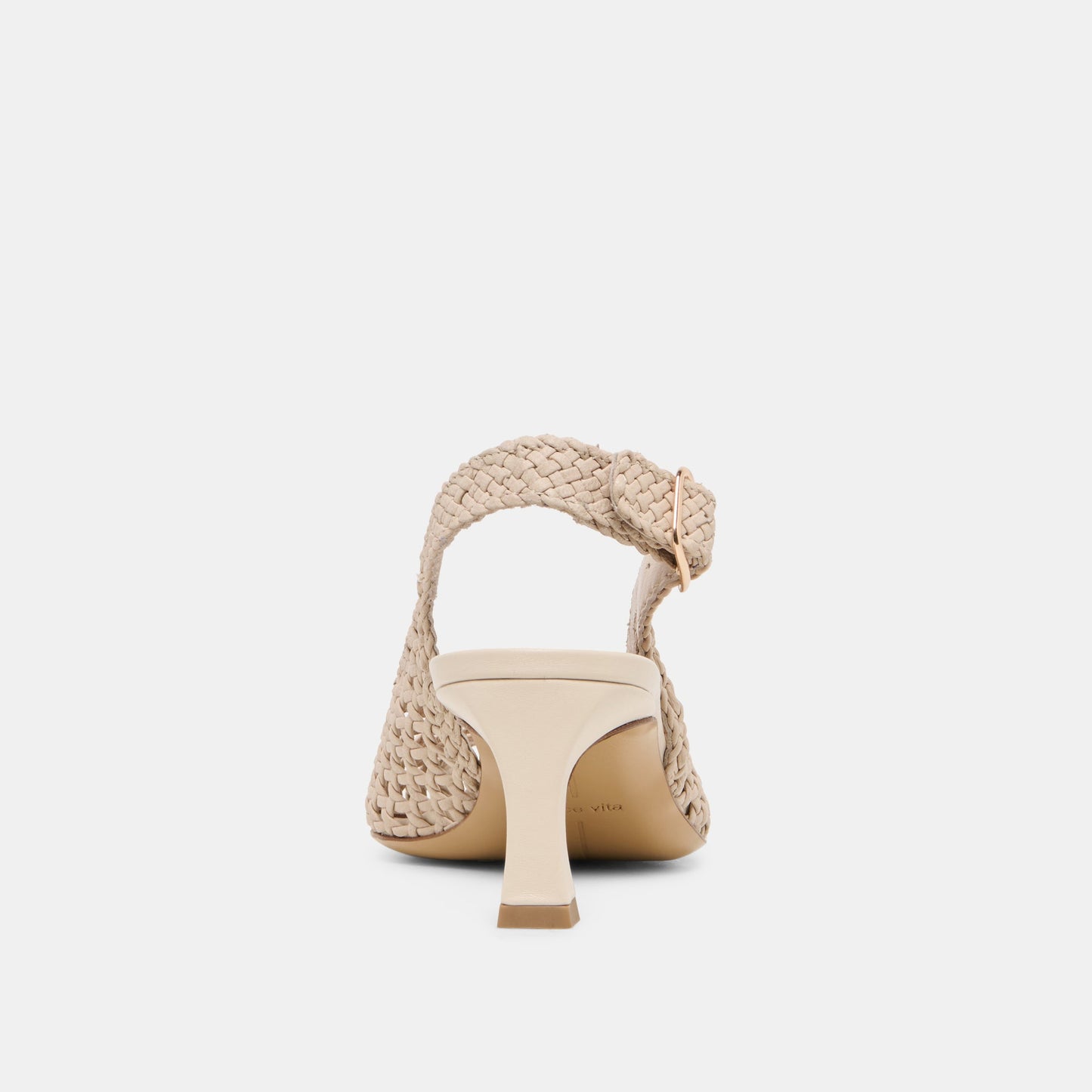 REMLA Bone Woven Leather Peep-Toe Kitten Heel Dolce Vita Discount