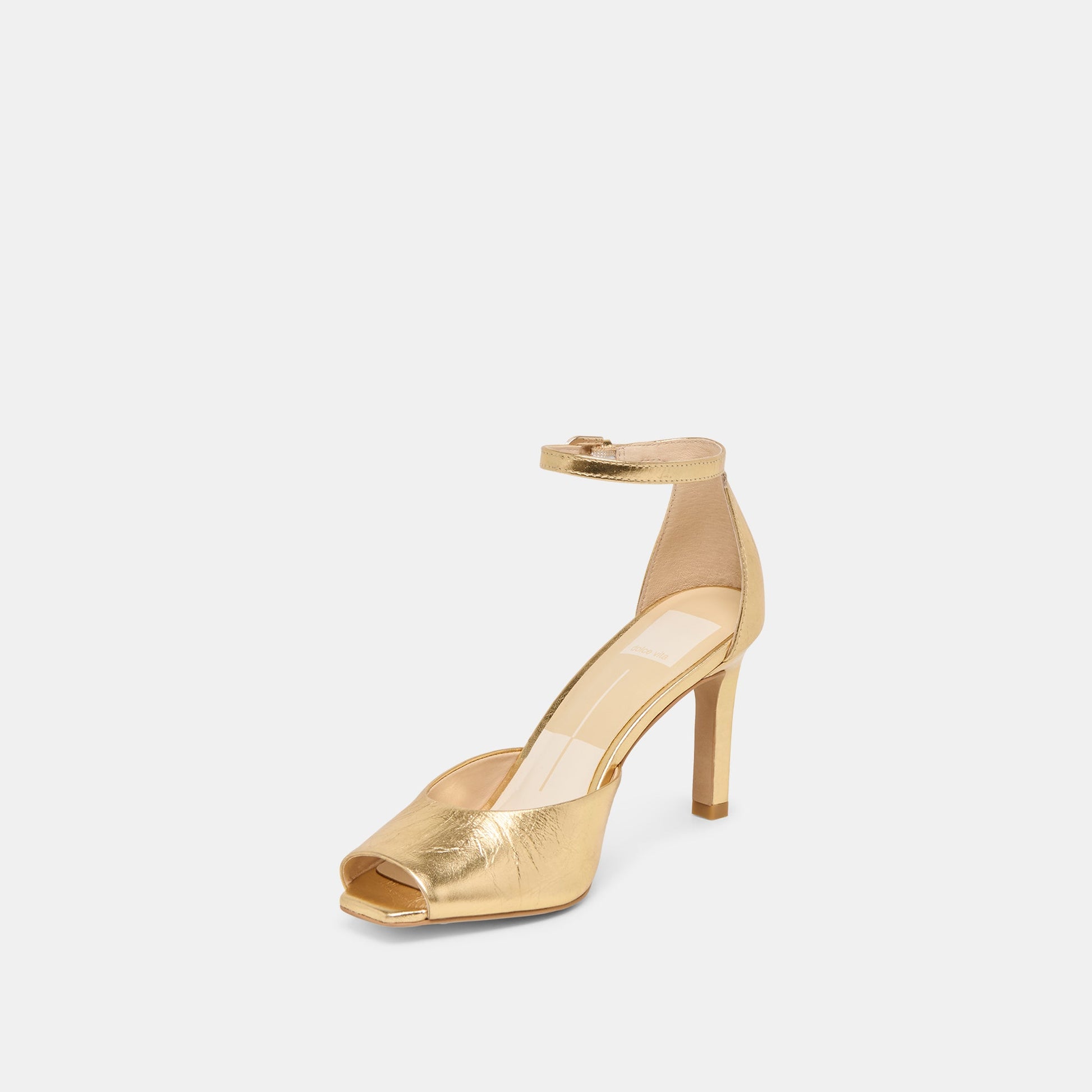 Serlo Gold Crinkle Patent Heels Dolce Vita Outlet