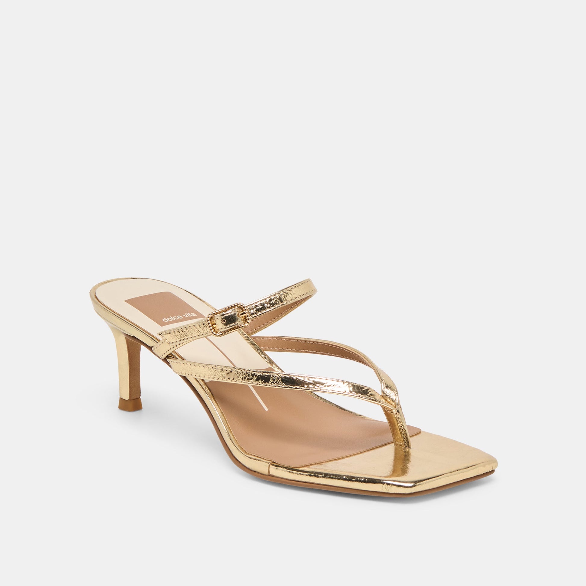 Biaga Gold Distressed Leather Heels Dolce Vita For sale