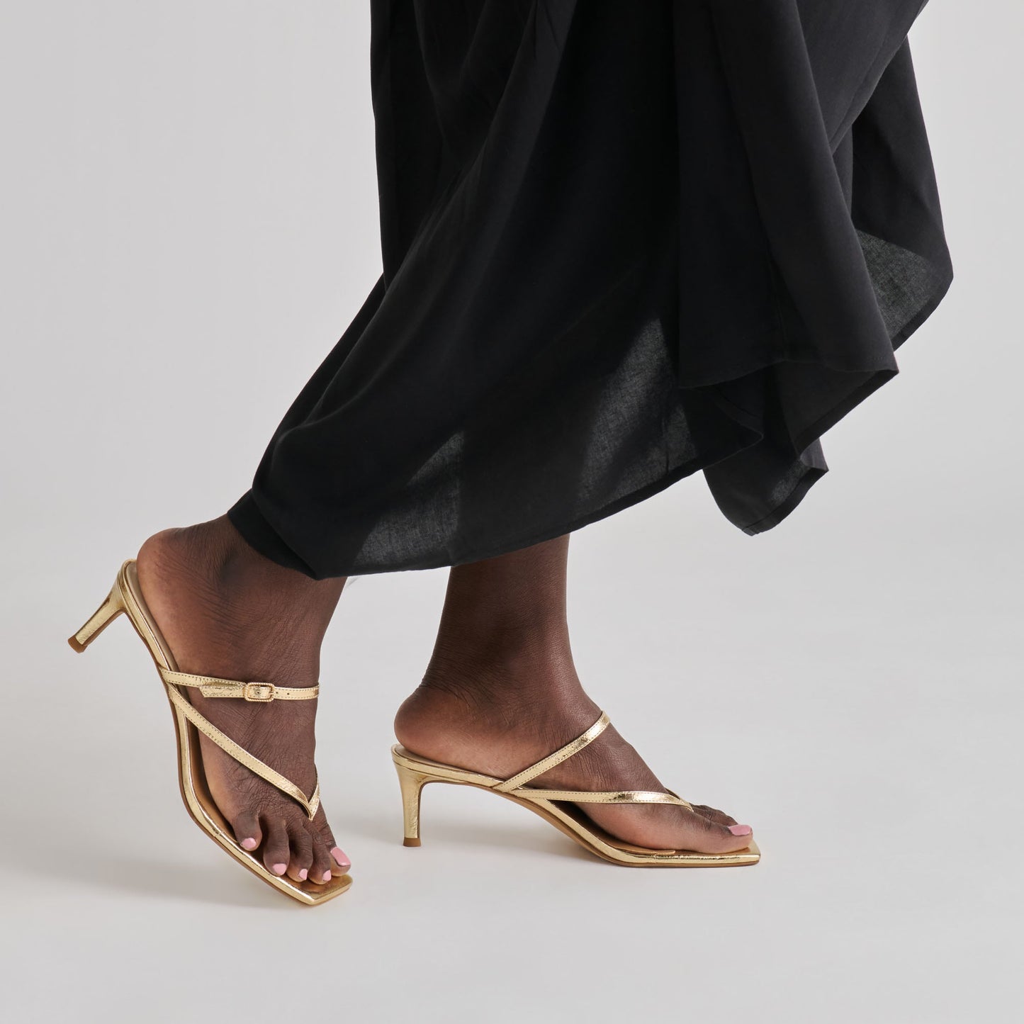 Biaga Gold Distressed Leather Heels Dolce Vita For sale