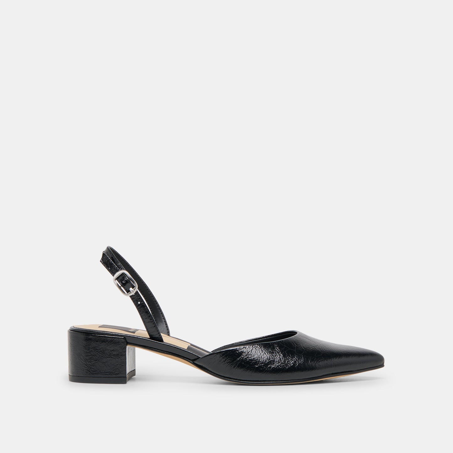 Carel Wide Midnight Crinkle Patent Leather Heels Dolce Vita Outlet
