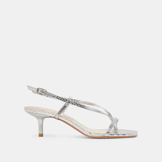 LAURY HEELS SILVER EMBOSSED LEATHER
 – Dolce Vita Dolce Vita On sale