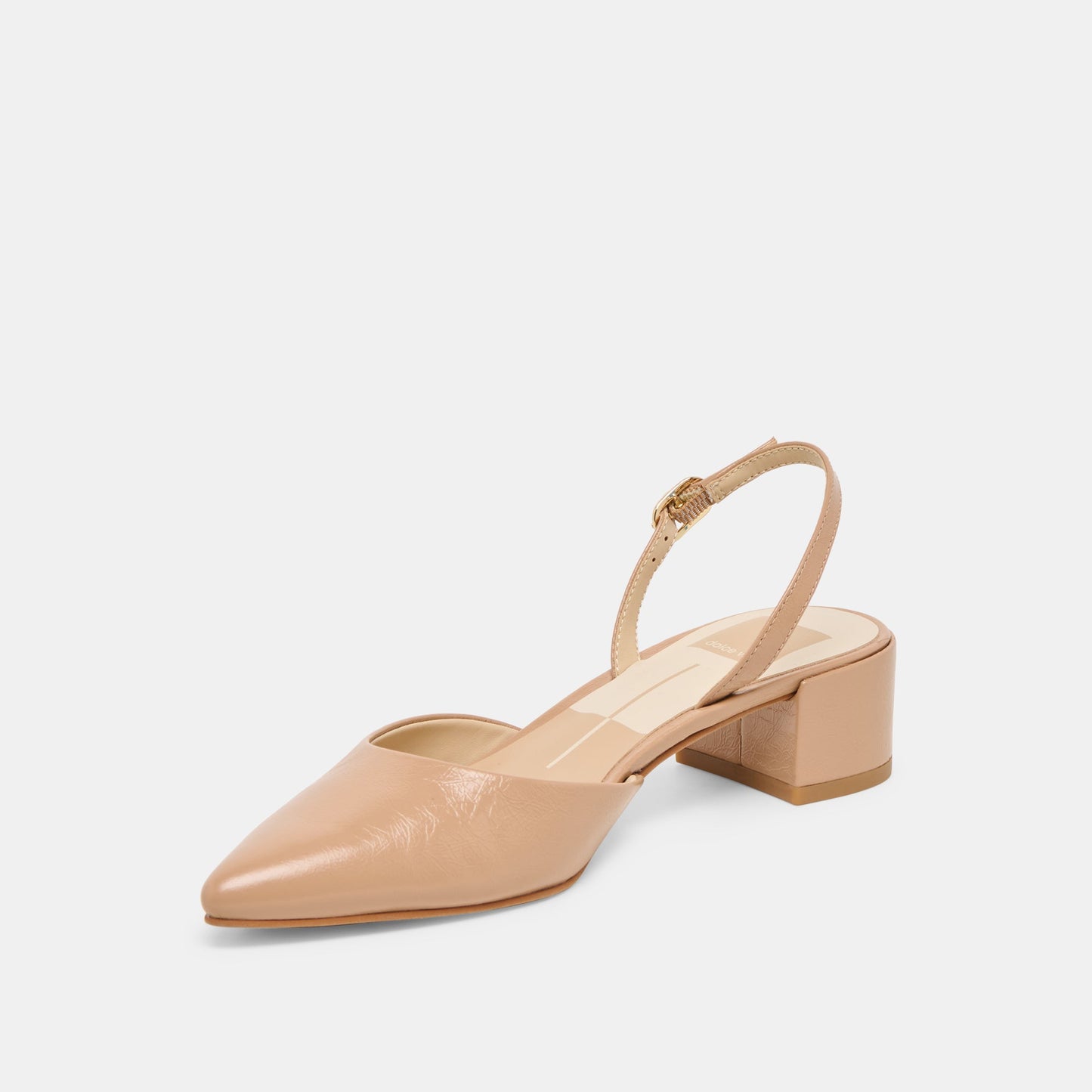Carel Lt Tan Crinkle Patent Leather Heels Dolce Vita us