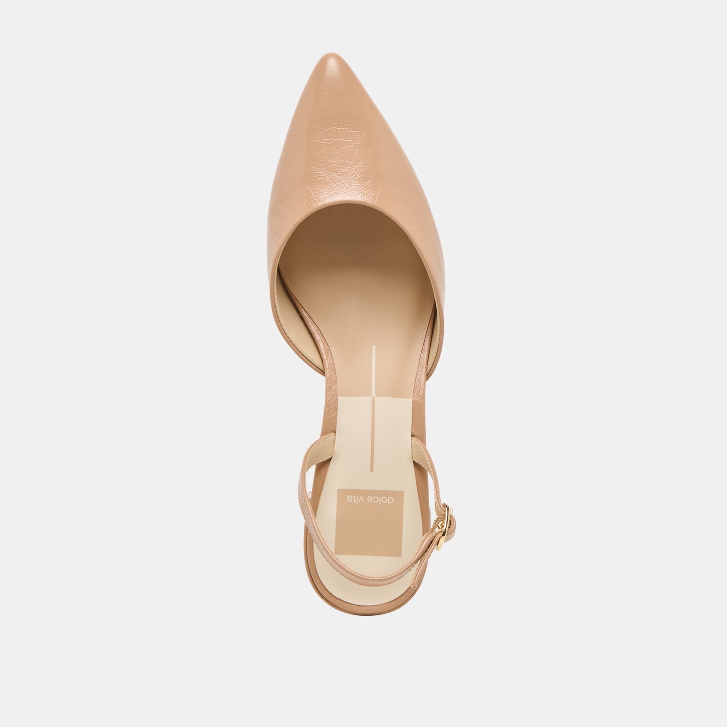 Carel Lt Tan Crinkle Patent Leather Heels Dolce Vita us