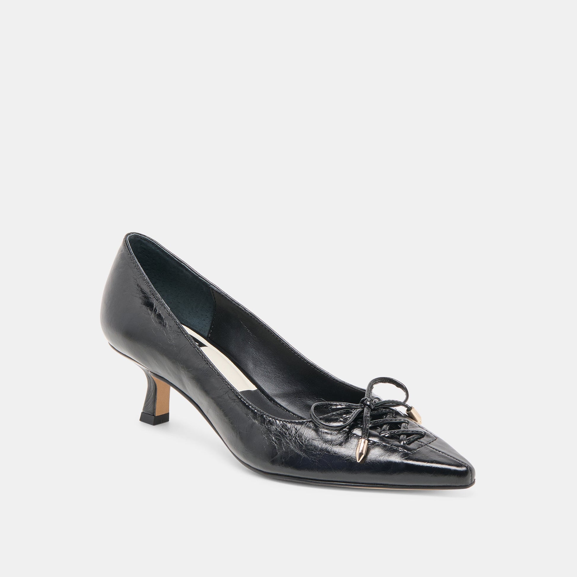 Clarie Midnight Crinkle Patent Leather Heels Dolce Vita New