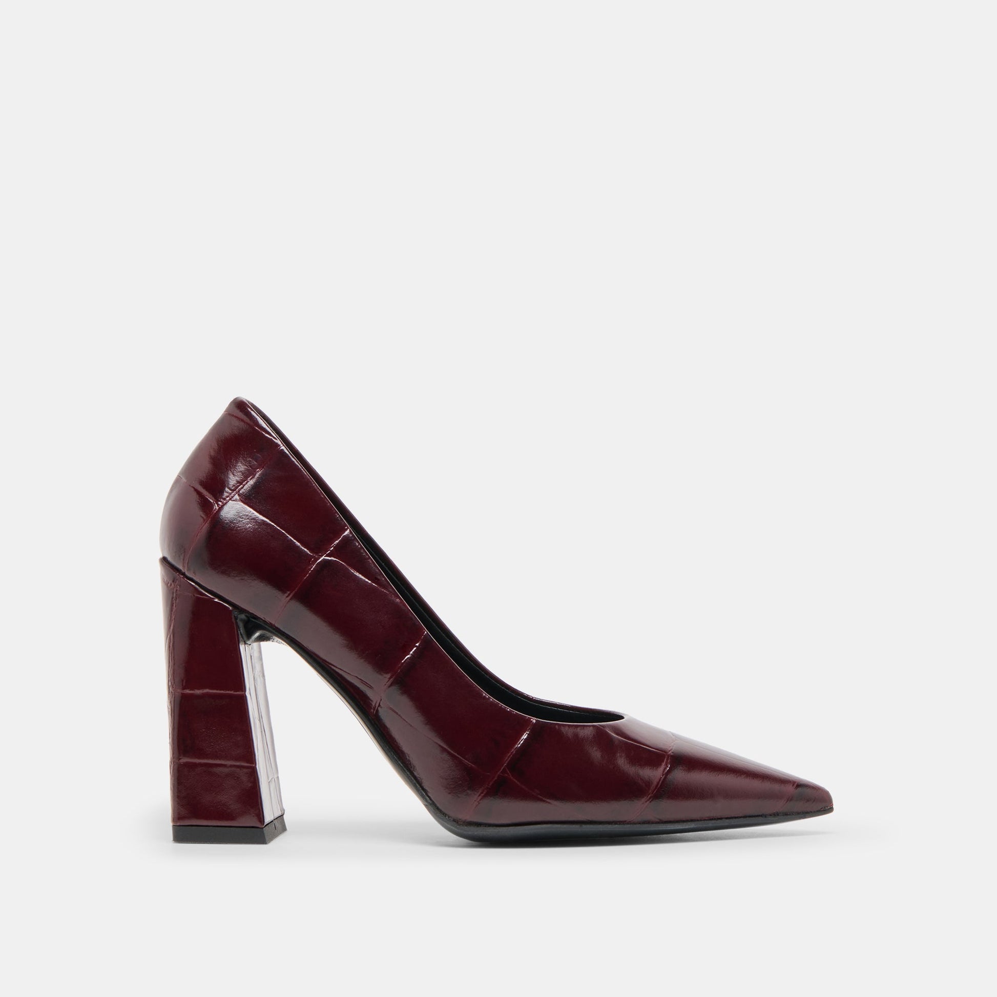 Misty Burgundy Croco Embossed Leather Heels Dolce Vita Sale
