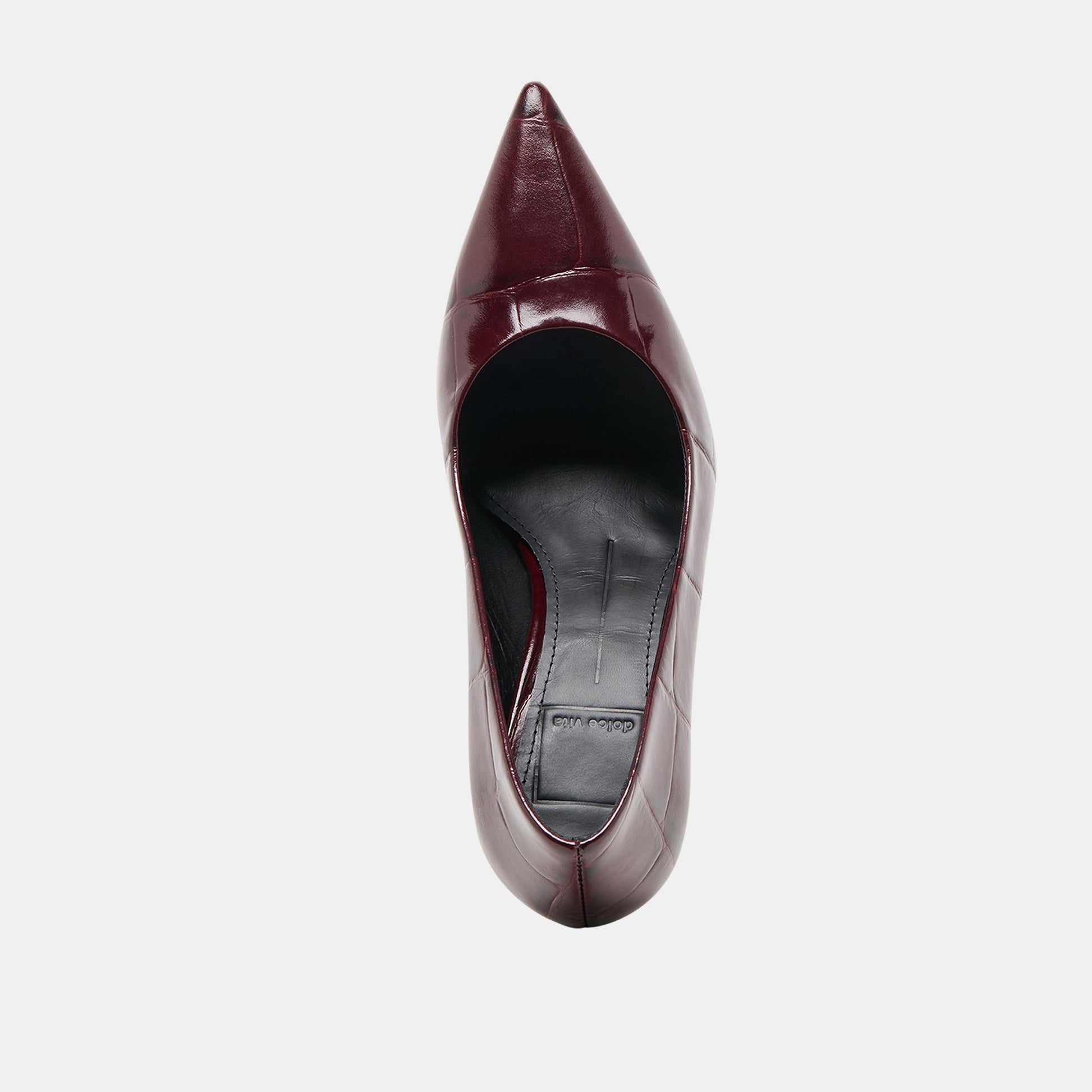 Misty Burgundy Croco Embossed Leather Heels Dolce Vita Sale