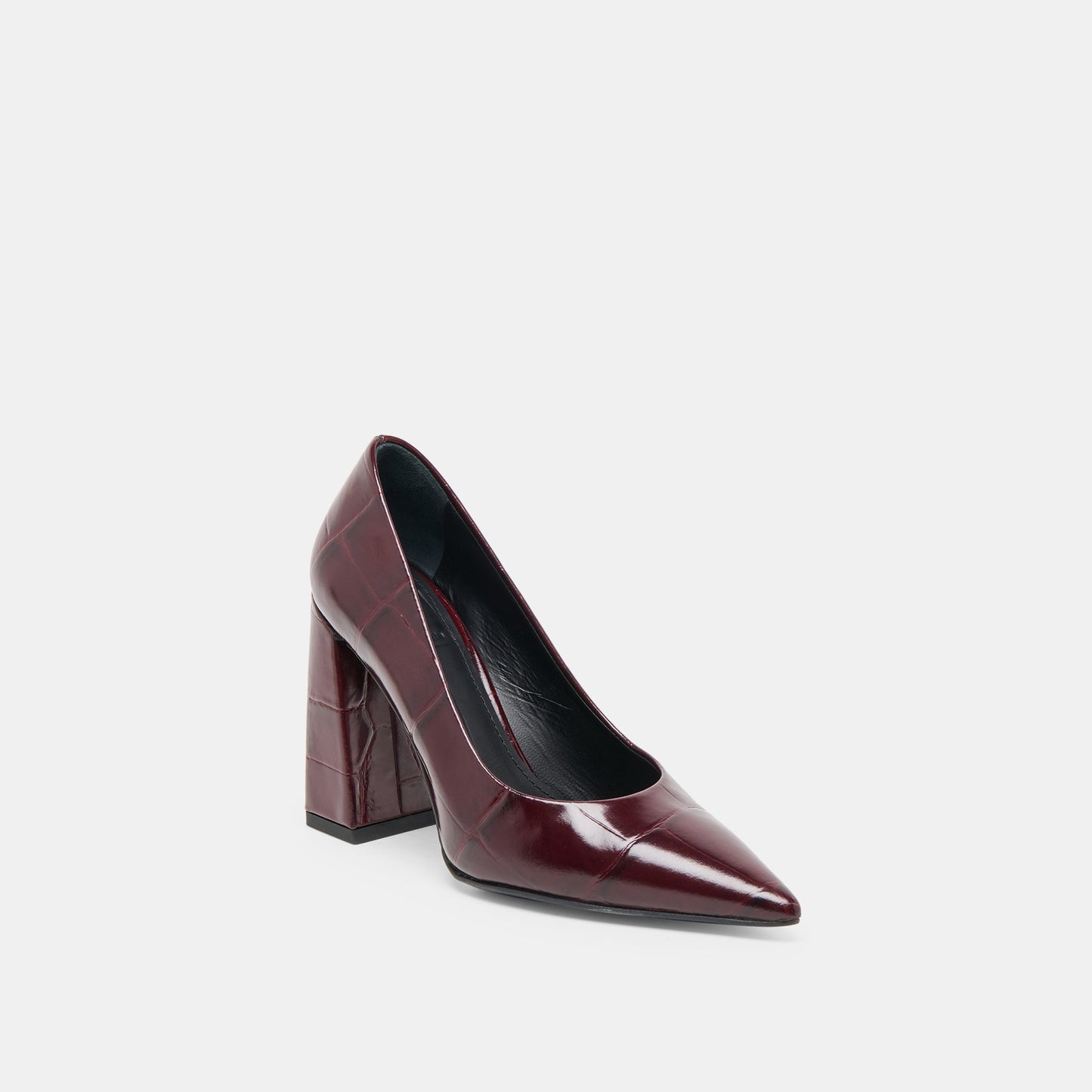 Misty Burgundy Croco Embossed Leather Heels Dolce Vita Sale