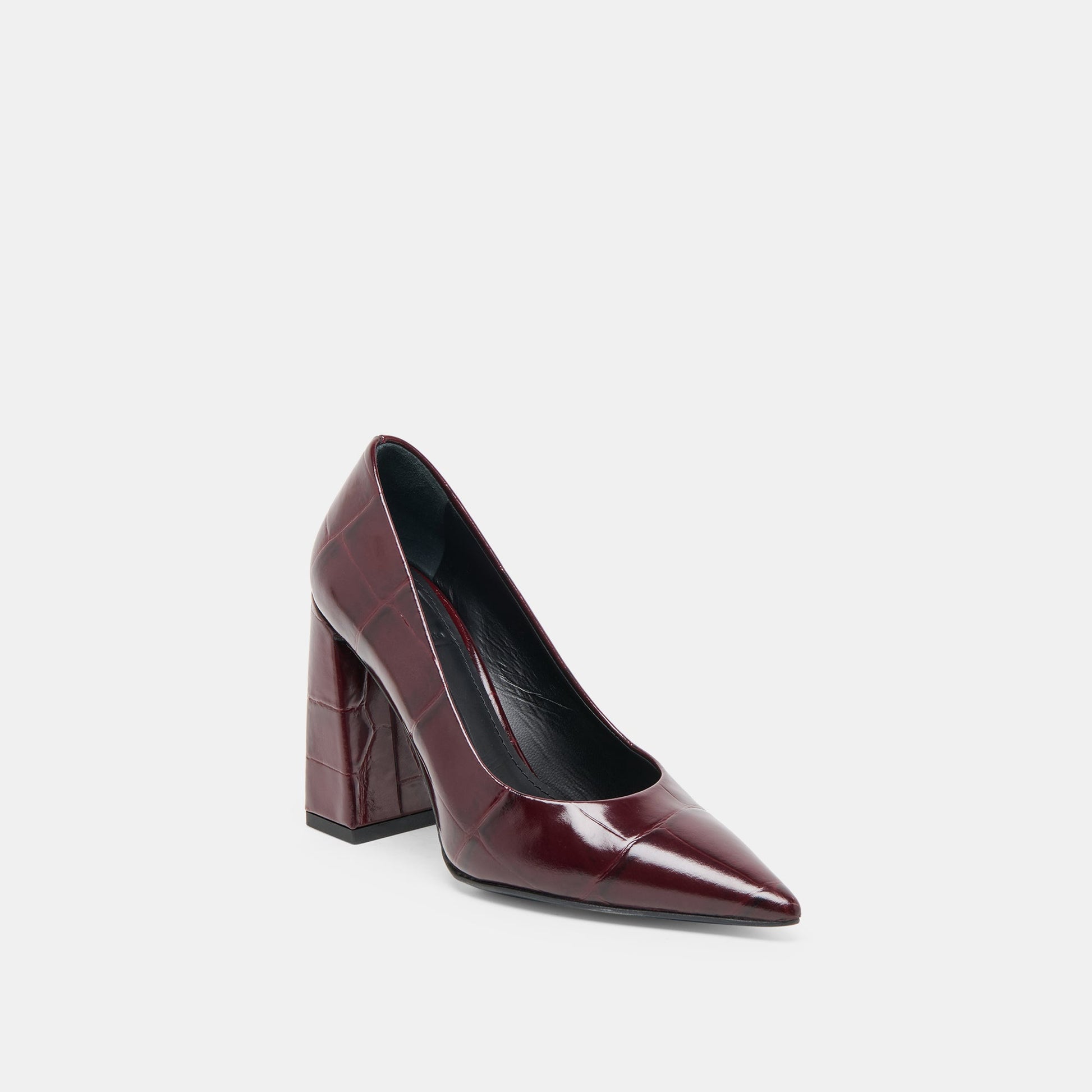 Misty Burgundy Croco Embossed Leather Heels Dolce Vita Sale