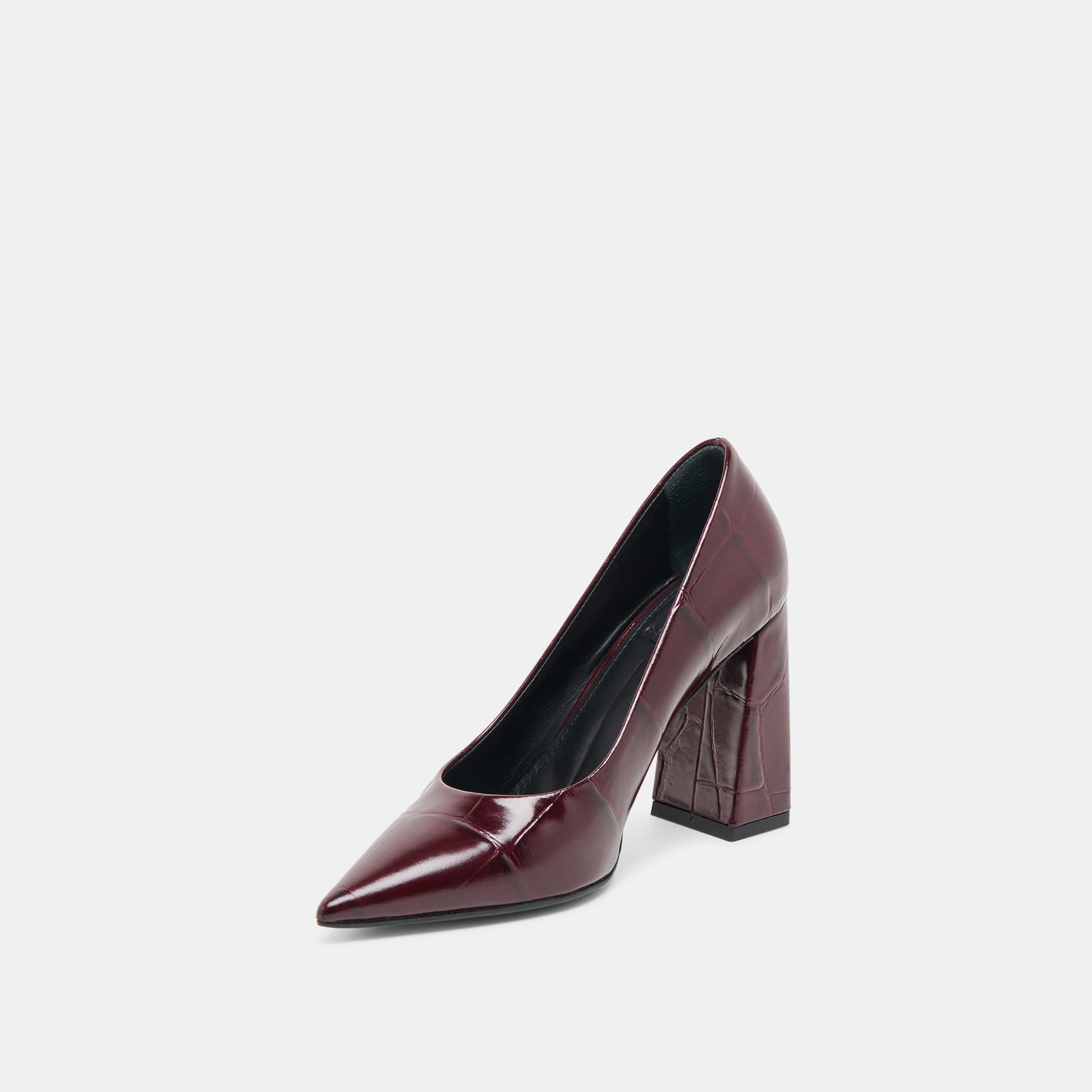 Misty Burgundy Croco Embossed Leather Heels Dolce Vita Sale