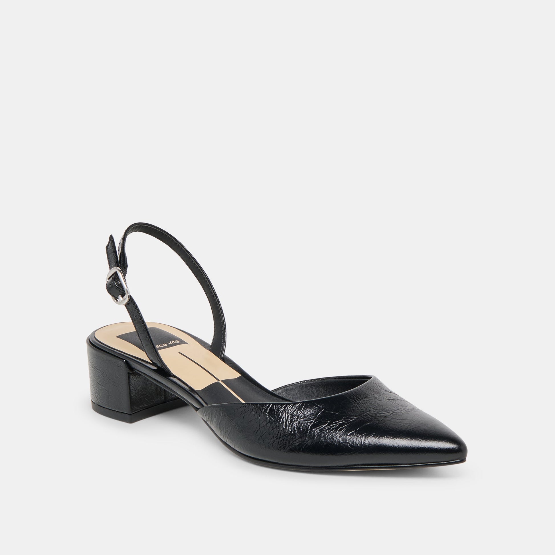 Carel Midnight Crinkle Patent Leather Heels Dolce Vita Outlet