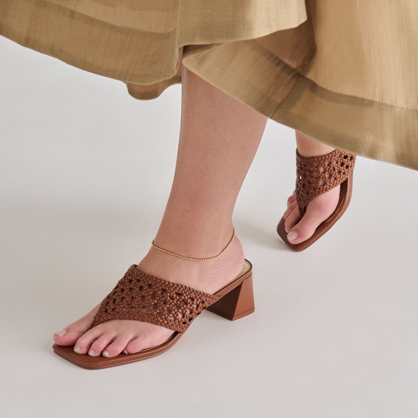 Barlo Cognac Woven Stella Heels Dolce Vita Online