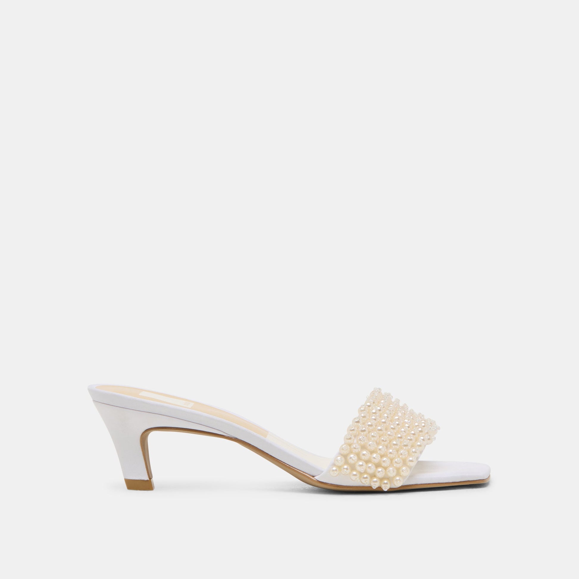 Rexa Pearl Off White Satin Heels Dolce Vita us