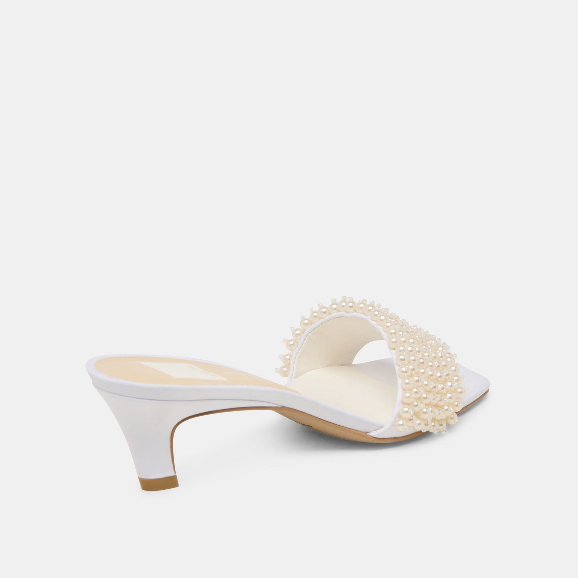 Rexa Pearl Off White Satin Heels Dolce Vita us