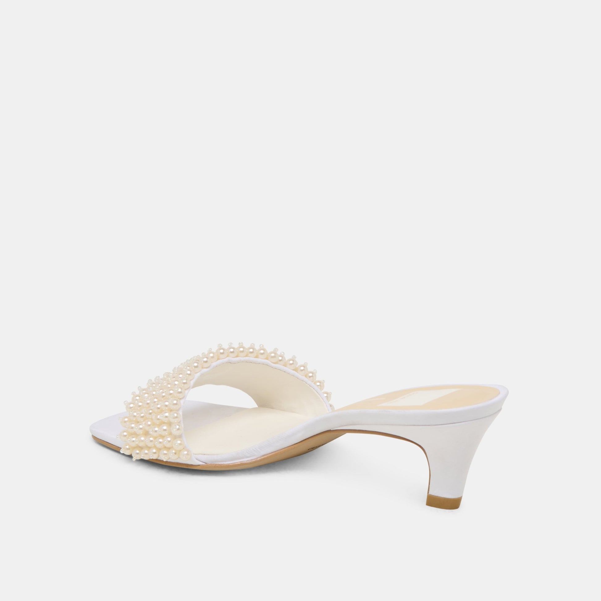 Rexa Pearl Off White Satin Heels Dolce Vita us