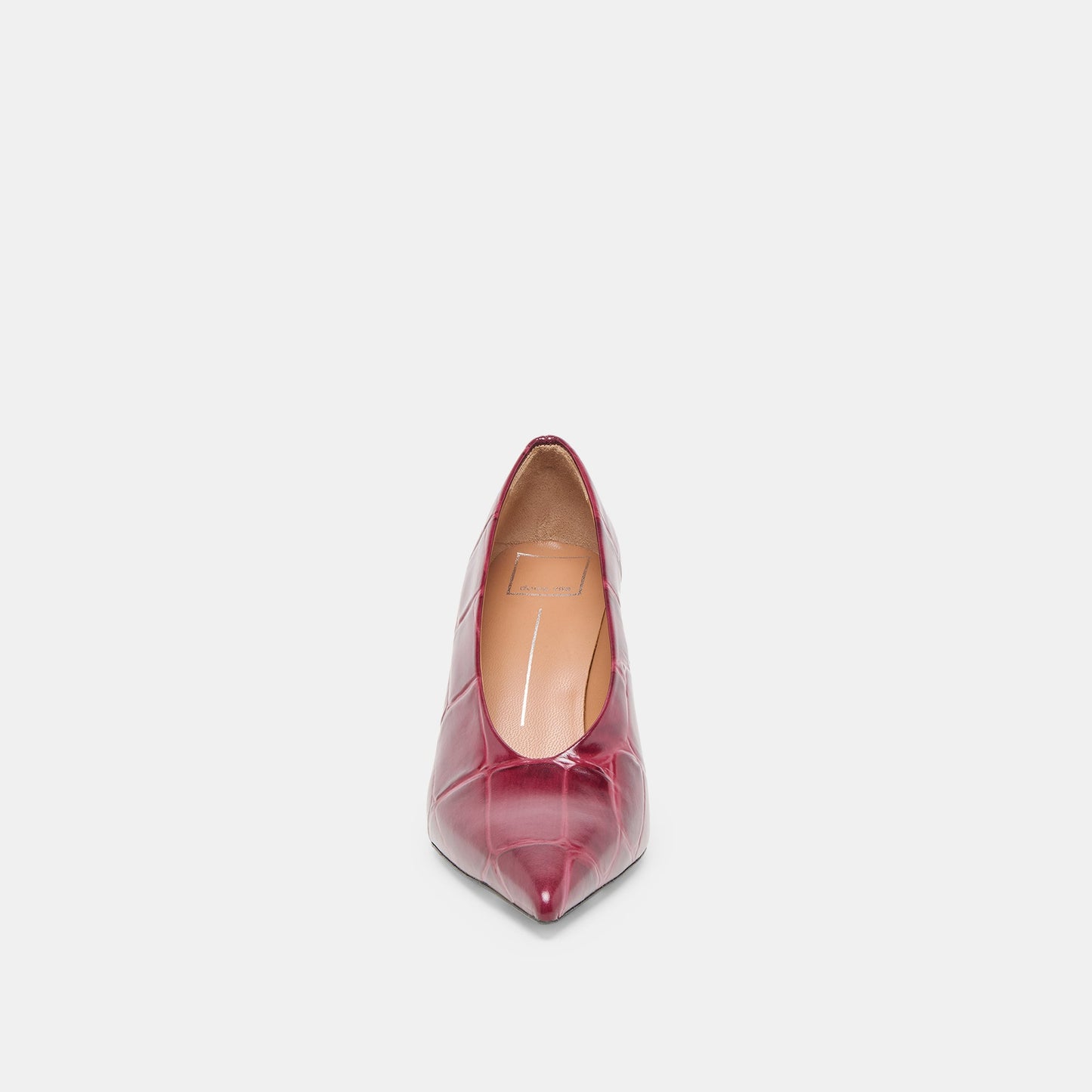 Midge Burgundy Croco Embossed Leather Heels Dolce Vita New