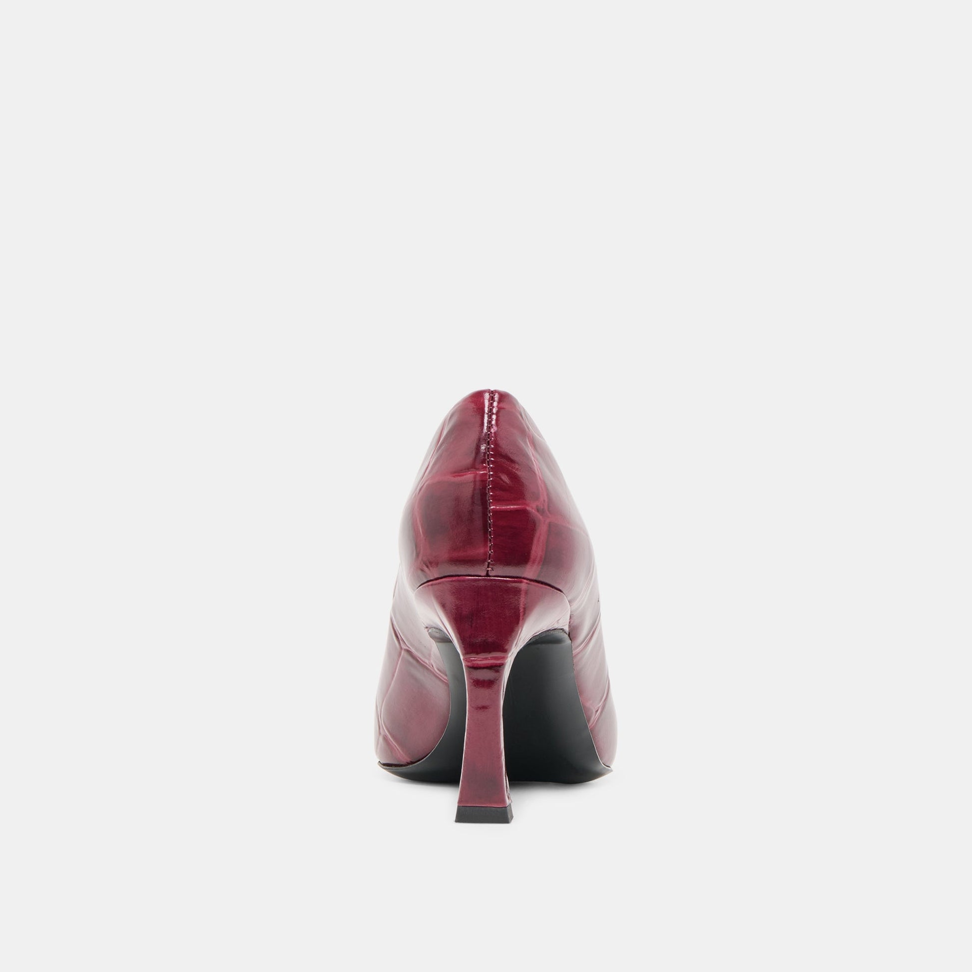 Midge Burgundy Croco Embossed Leather Heels Dolce Vita New