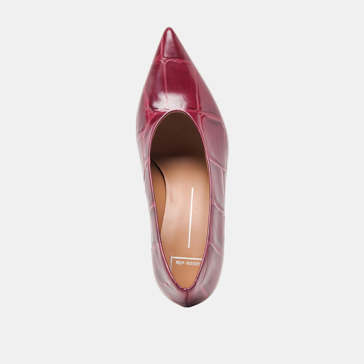 Midge Burgundy Croco Embossed Leather Heels Dolce Vita New