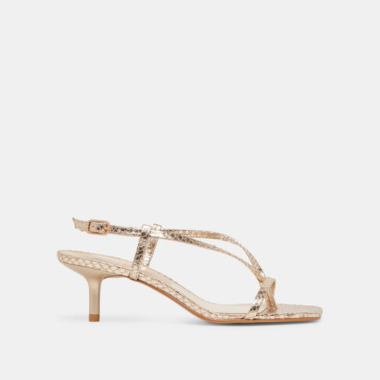 LAURY HEELS CHAMPAGNE EMBOSSED LEATHER
 – Dolce Vita Dolce Vita Outlet