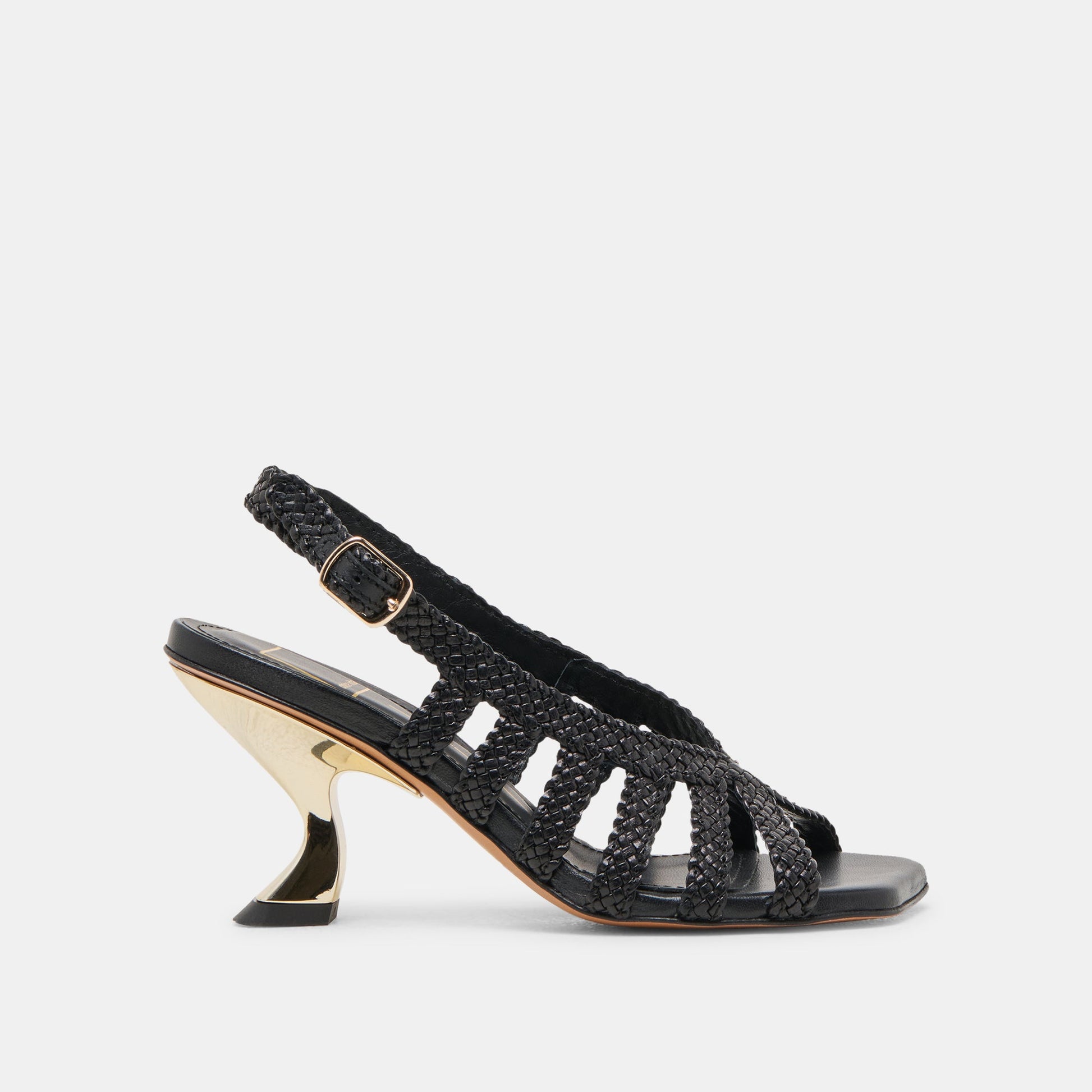 SICILY HEELS BLACK WOVEN LEATHER
 – Dolce Vita Dolce Vita Discount