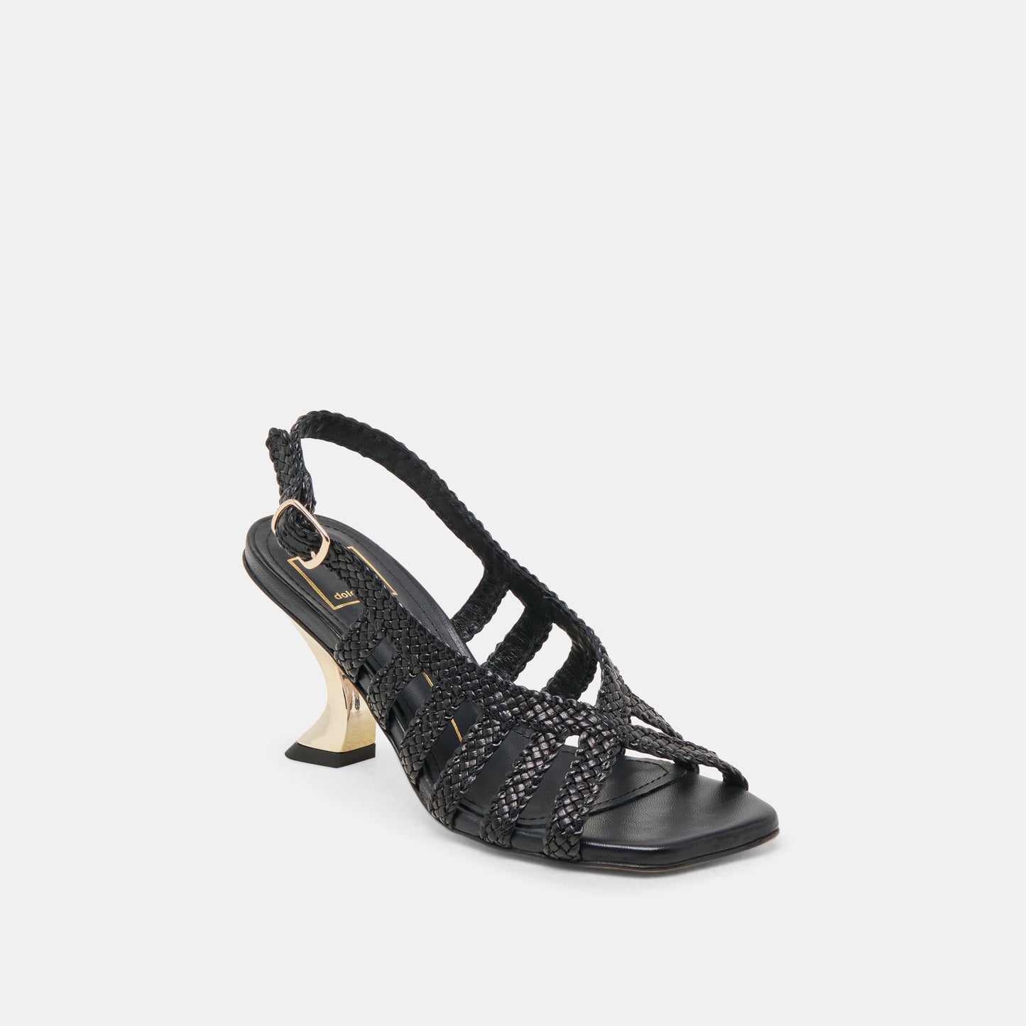 SICILY HEELS BLACK WOVEN LEATHER
 – Dolce Vita Dolce Vita Discount