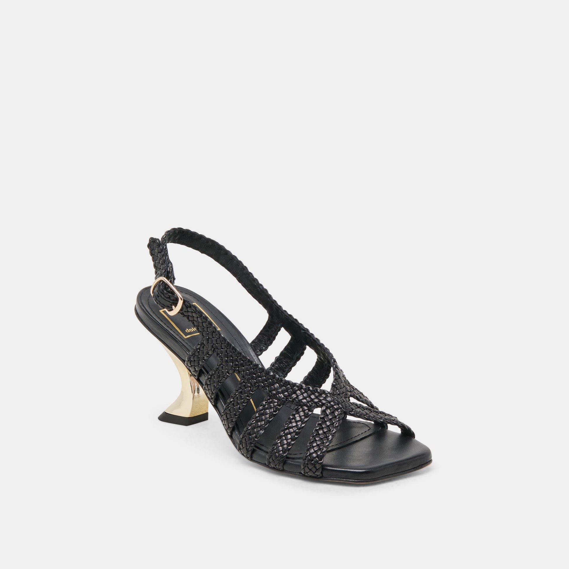 SICILY HEELS BLACK WOVEN LEATHER
 – Dolce Vita Dolce Vita Discount