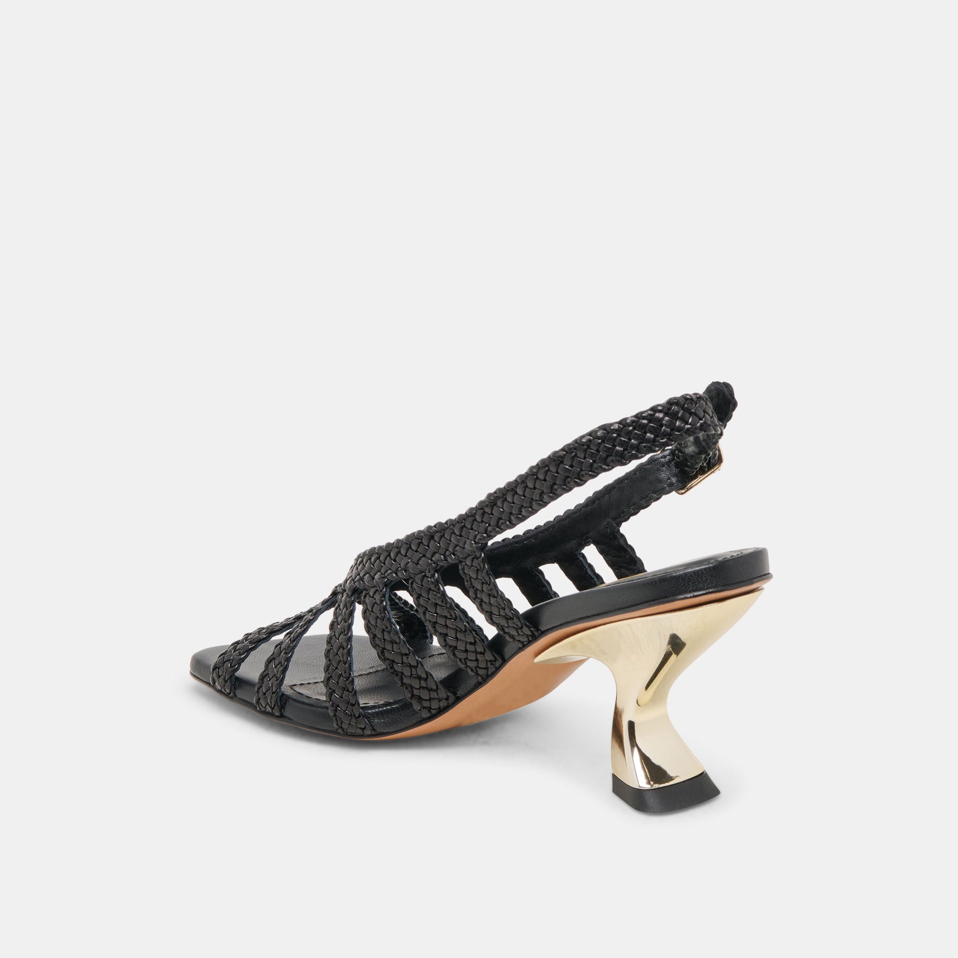 SICILY HEELS BLACK WOVEN LEATHER
 – Dolce Vita Dolce Vita Discount