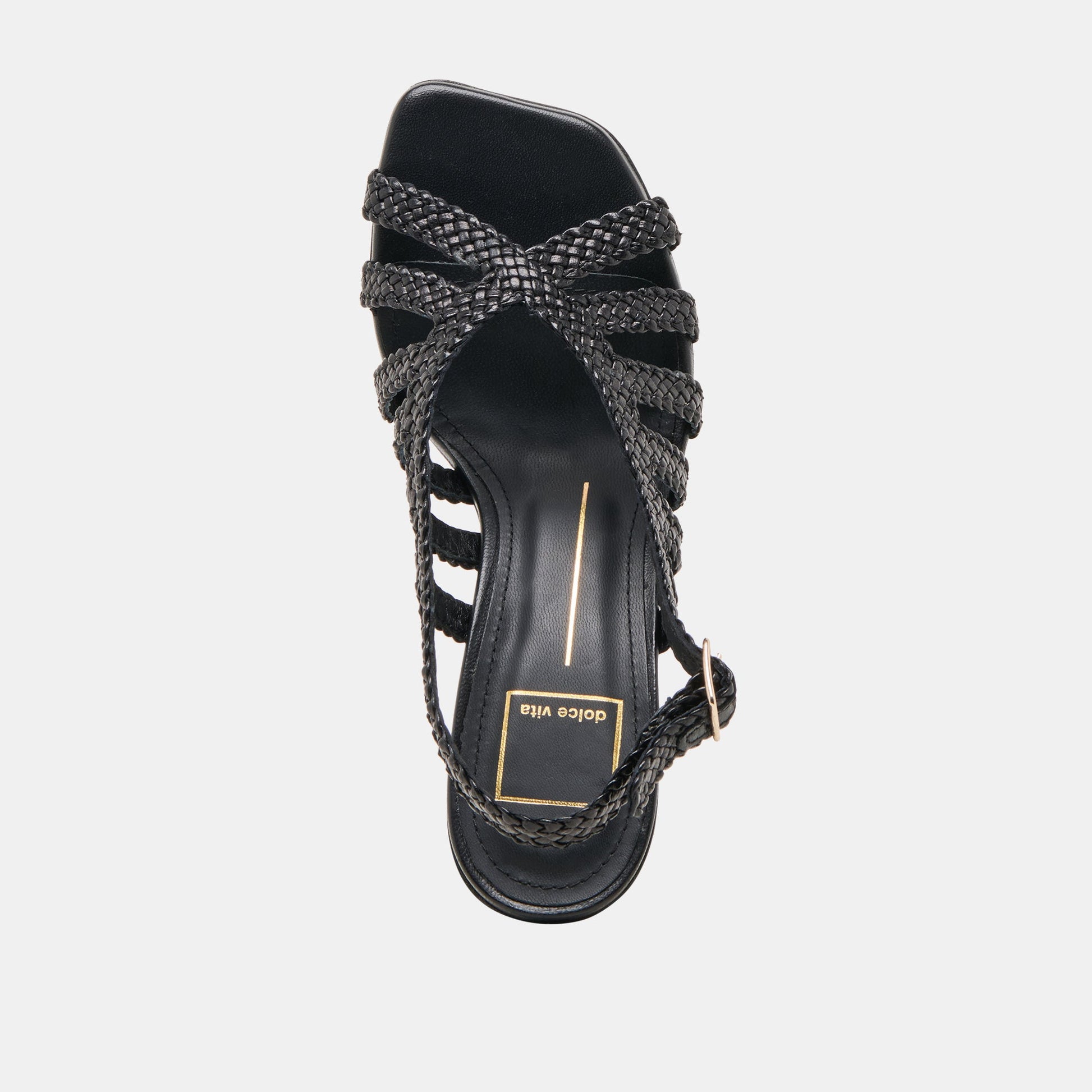 SICILY HEELS BLACK WOVEN LEATHER
 – Dolce Vita Dolce Vita Discount
