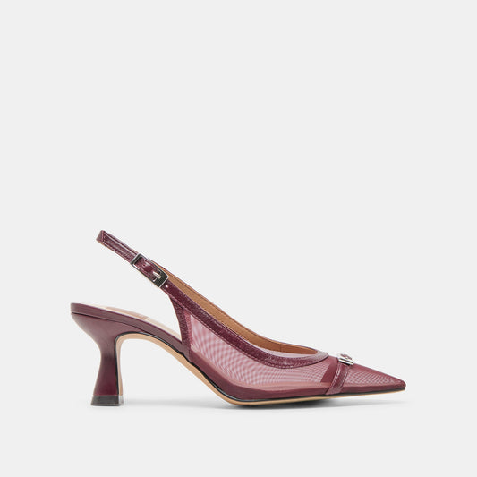 Lorine Burgundy Mesh Heels Dolce Vita us