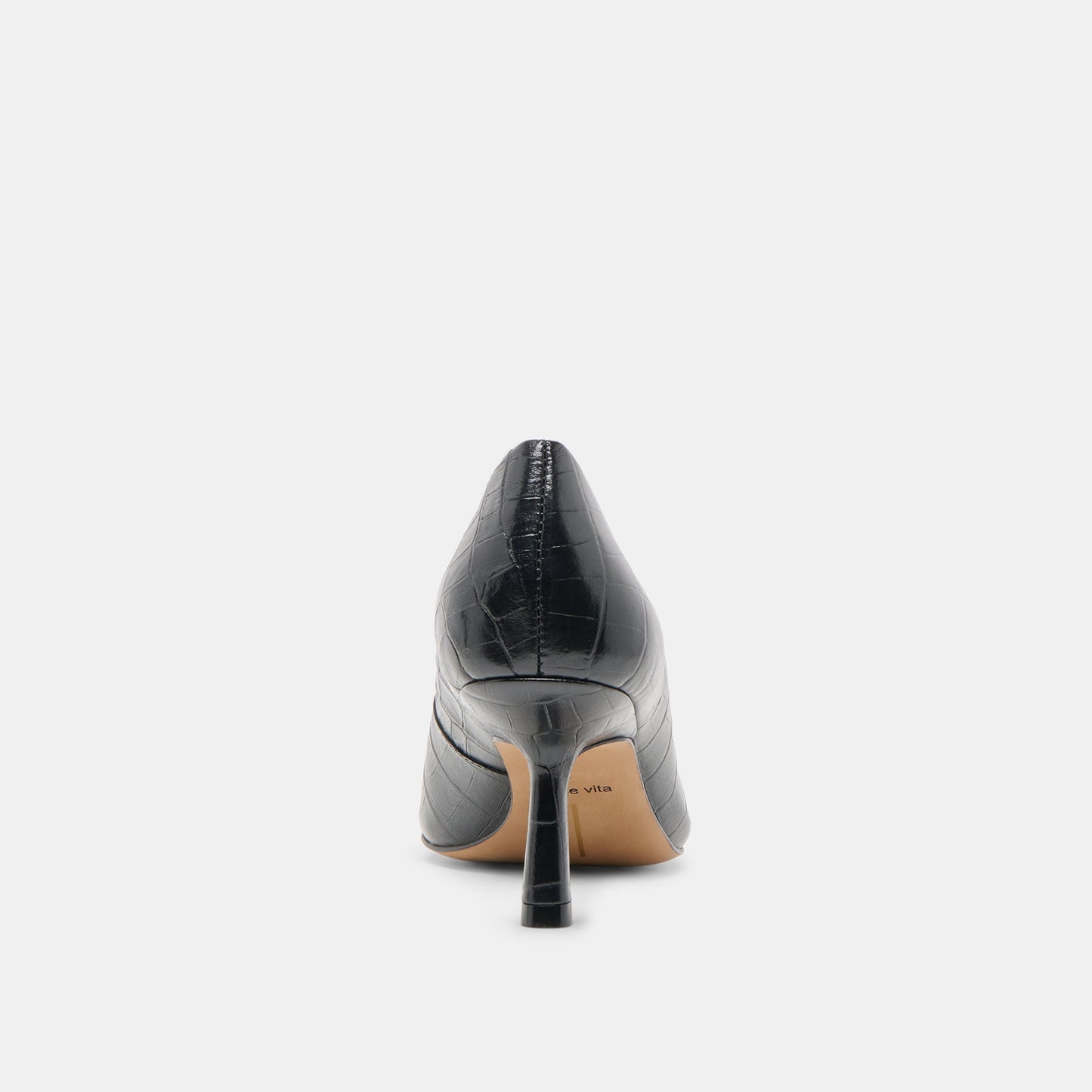 Briona Noir Croco Embossed Leather Heels Dolce Vita us