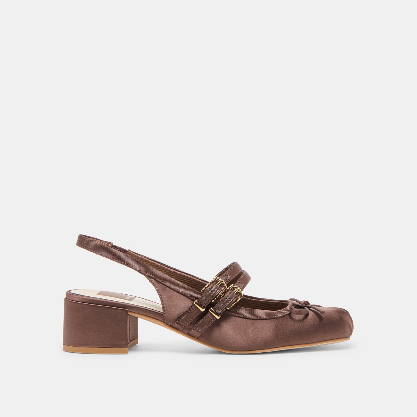 Loris Mahogany Satin Heels Dolce Vita New