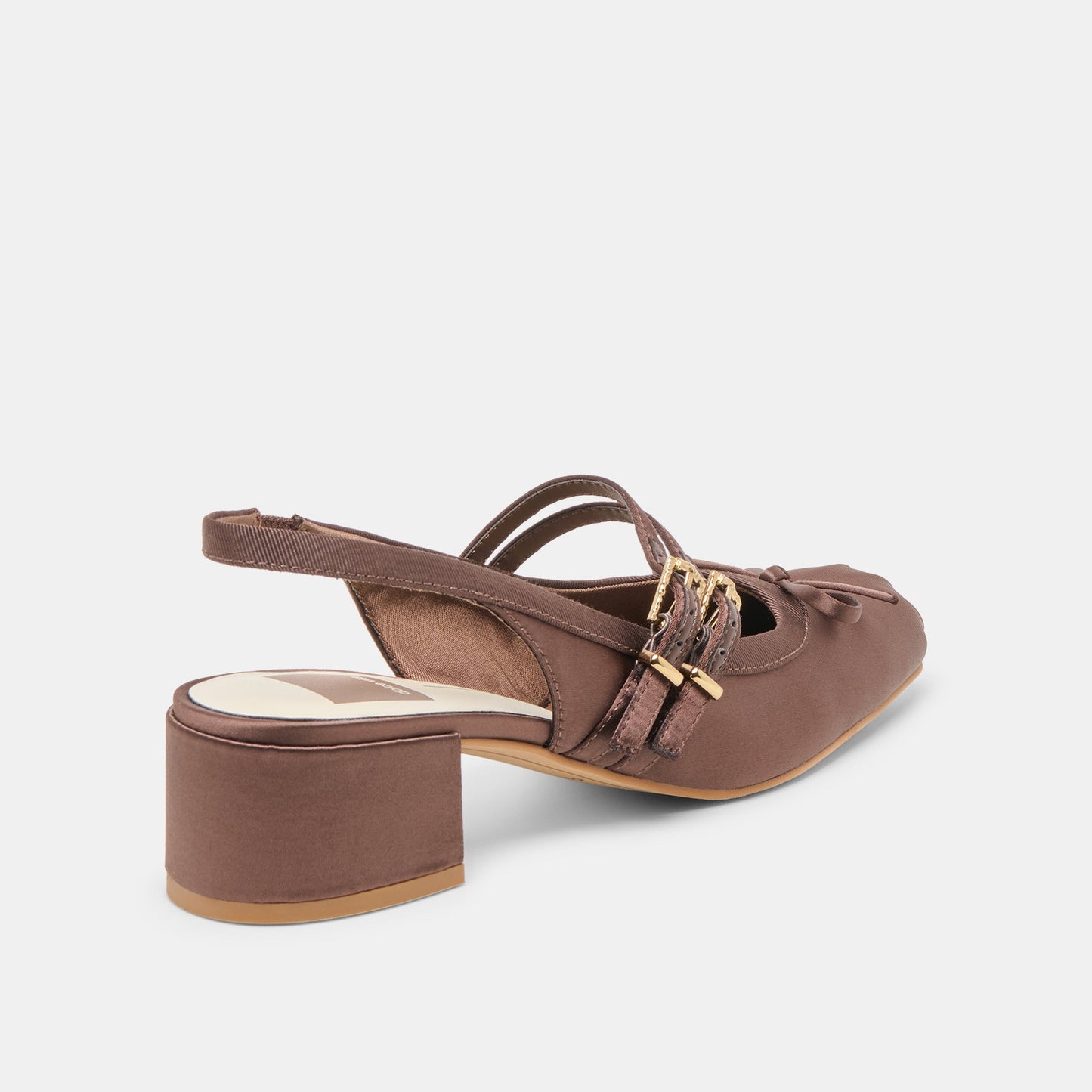 Loris Mahogany Satin Heels Dolce Vita New