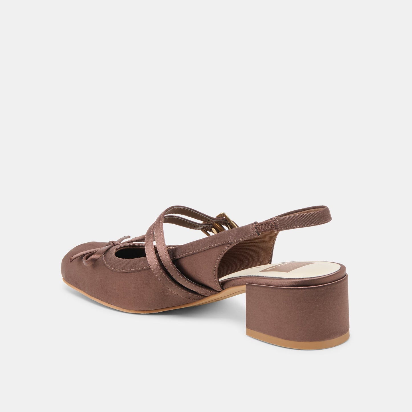 Loris Mahogany Satin Heels Dolce Vita New