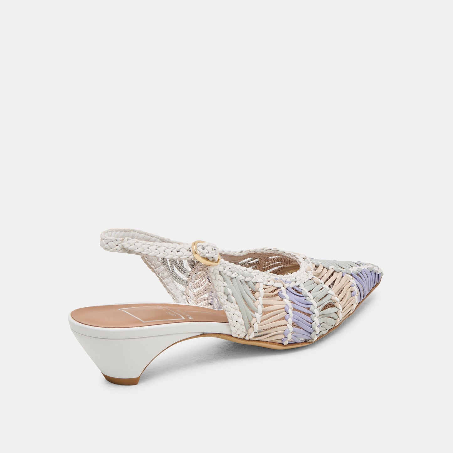 Dafney White Multi Woven Leather Heels Dolce Vita us
