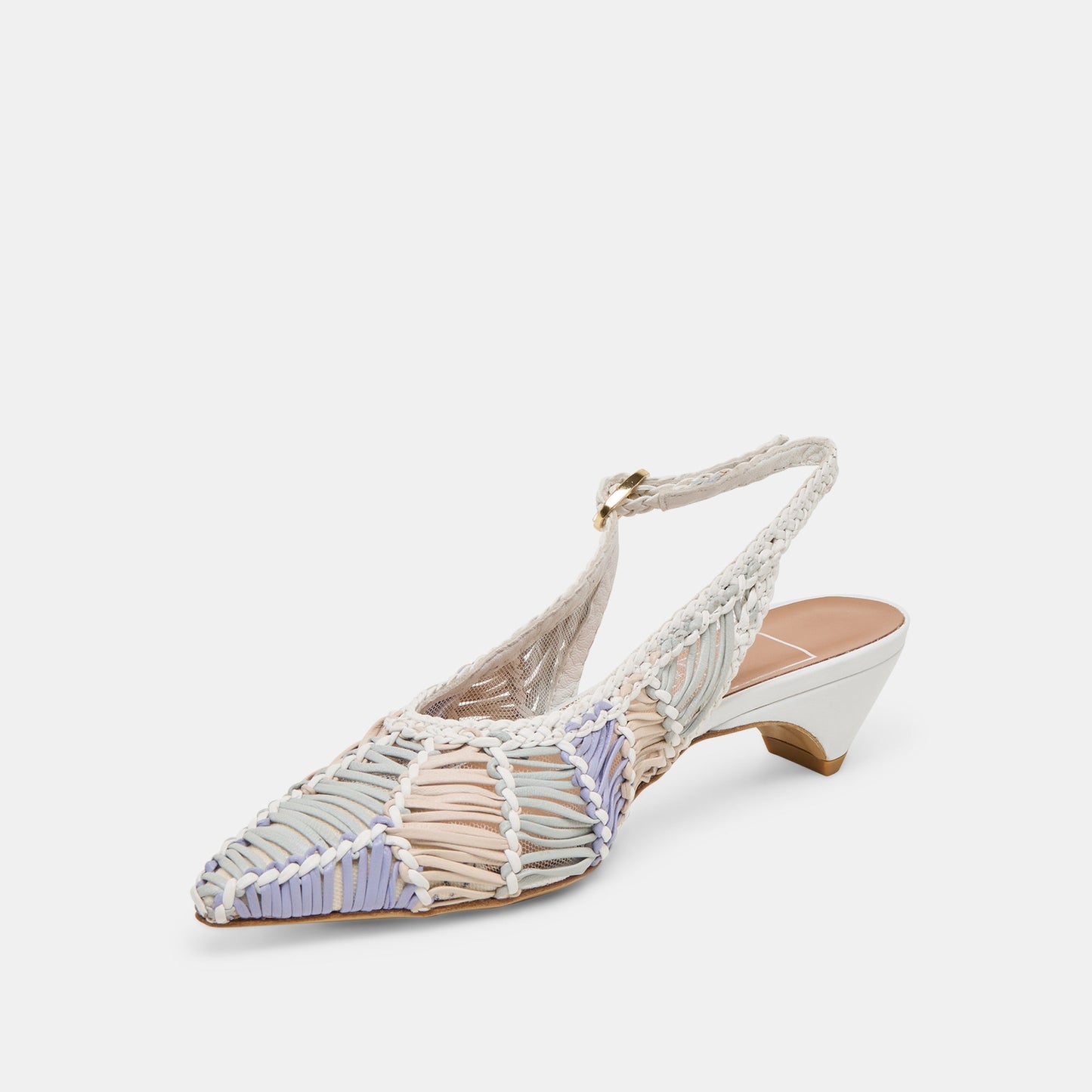 Dafney White Multi Woven Leather Heels Dolce Vita us