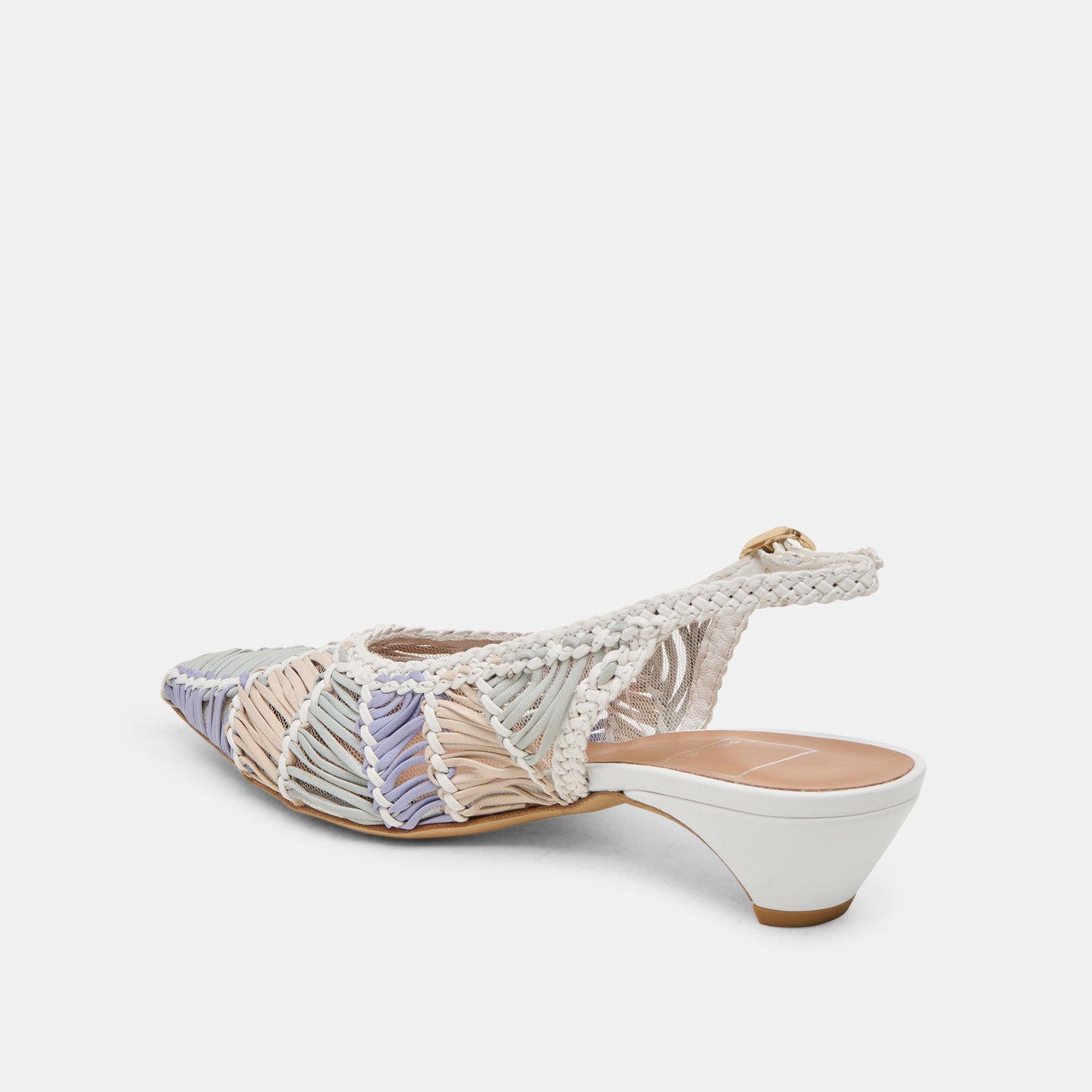 Dafney White Multi Woven Leather Heels Dolce Vita us