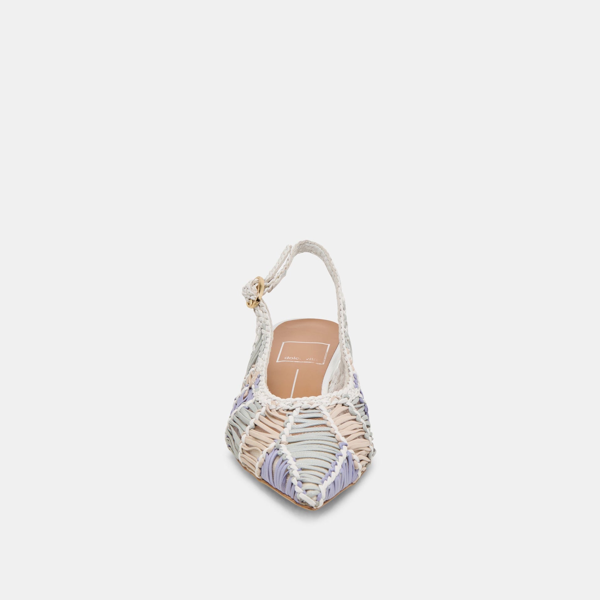Dafney White Multi Woven Leather Heels Dolce Vita us